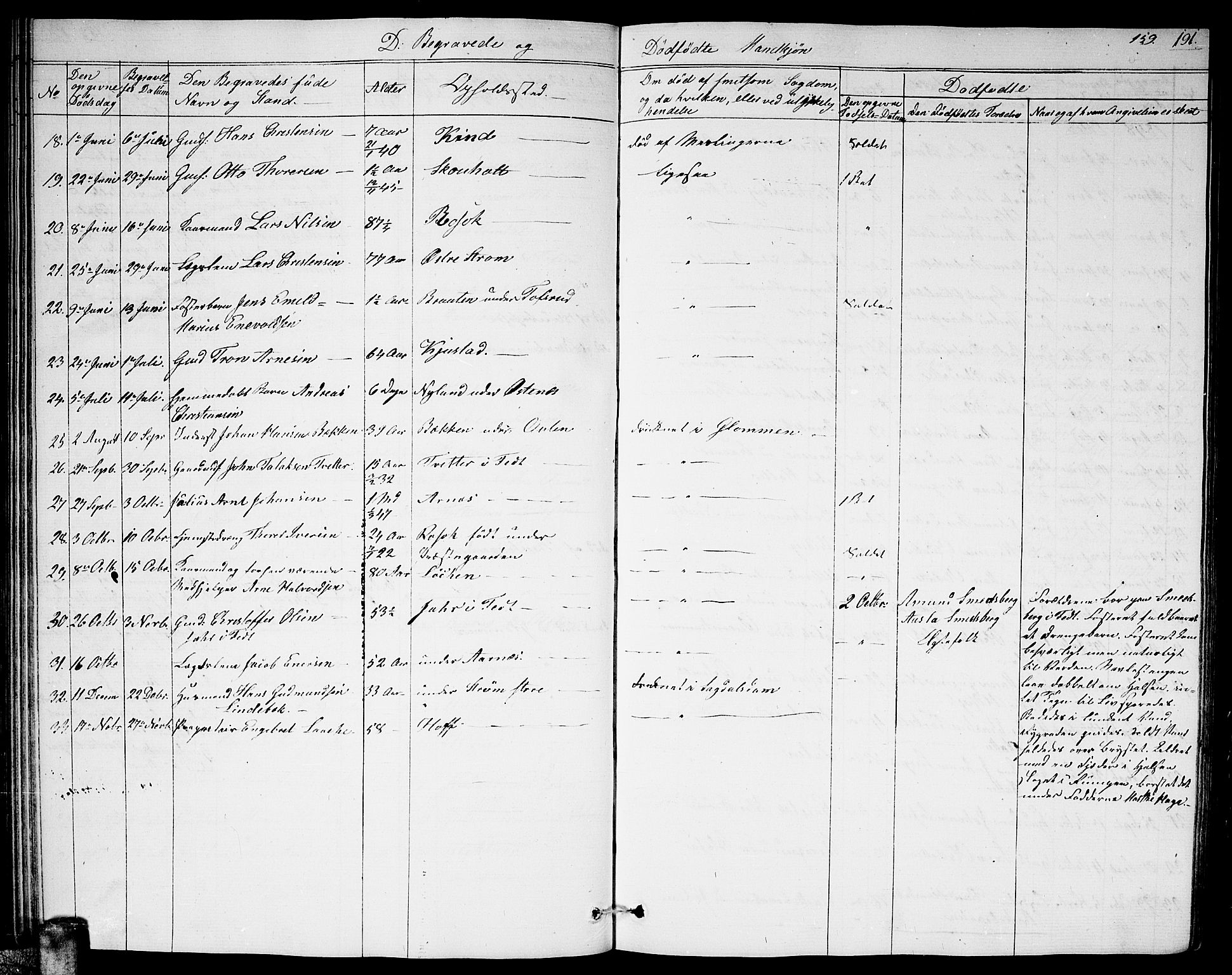 Fet prestekontor Kirkebøker, AV/SAO-A-10370a/G/Ga/L0002: Parish register (copy) no. I 2, 1843-1859, p. 191