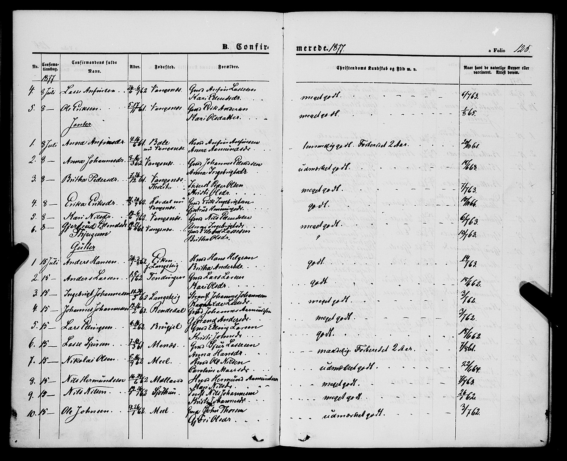 Balestrand sokneprestembete, AV/SAB-A-79601/H/Haa/Haaa/L0003: Parish register (official) no. A 3, 1867-1878, p. 125