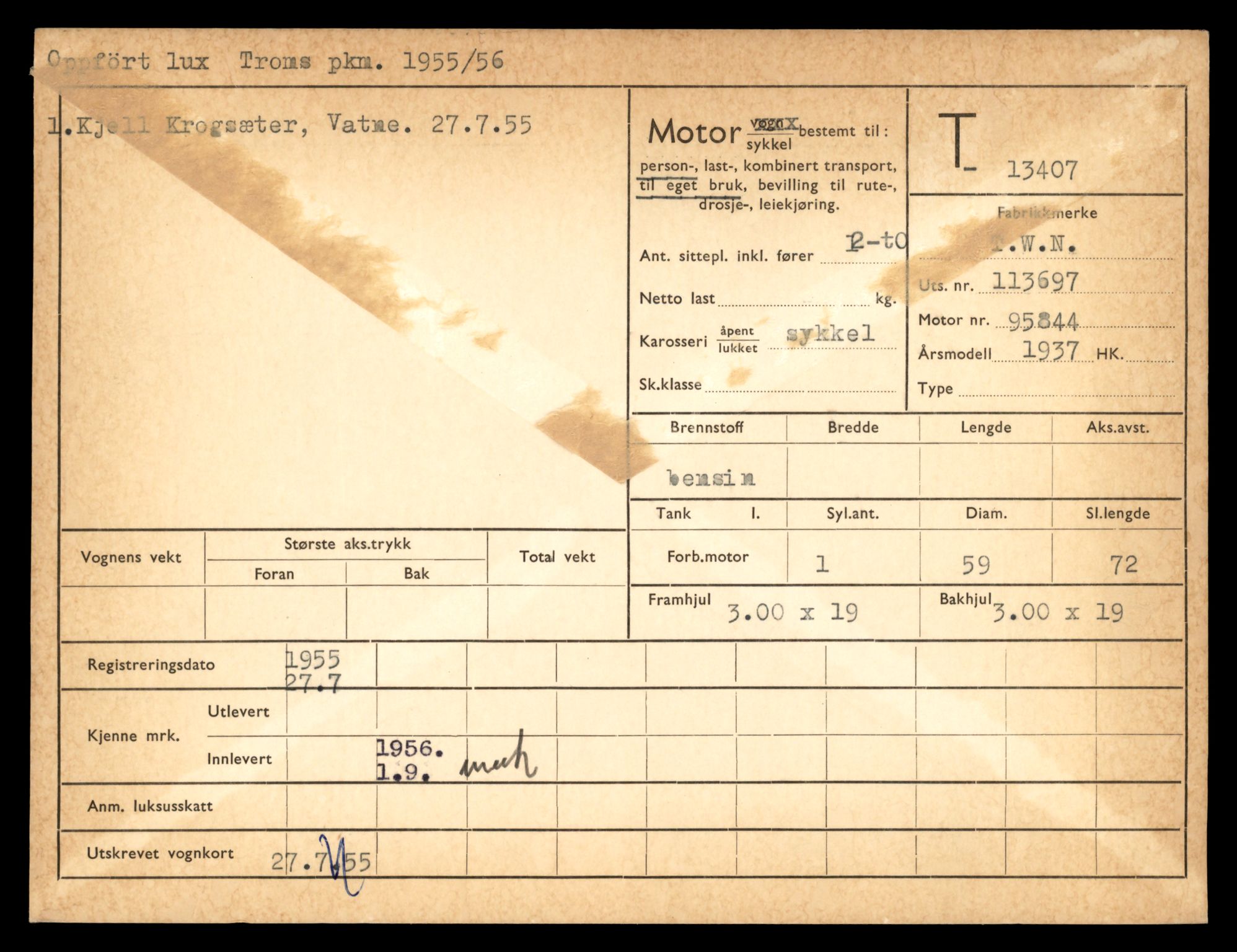 Møre og Romsdal vegkontor - Ålesund trafikkstasjon, AV/SAT-A-4099/F/Fe/L0039: Registreringskort for kjøretøy T 13361 - T 13530, 1927-1998, p. 787