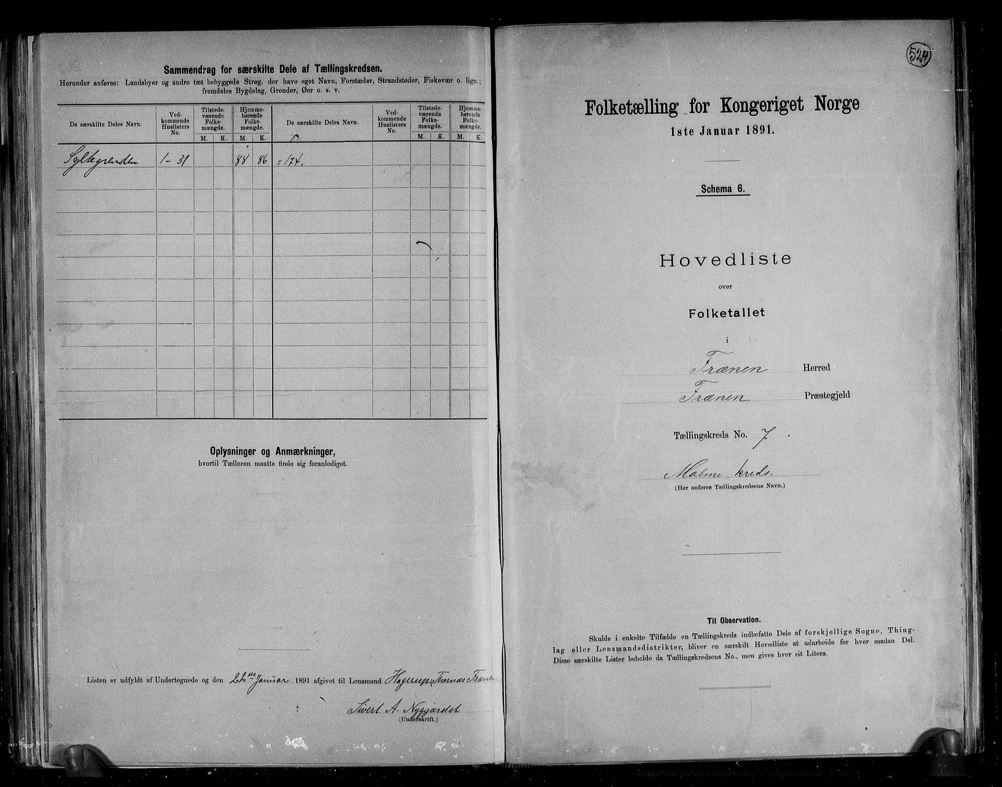 RA, 1891 census for 1548 Fræna, 1891, p. 14