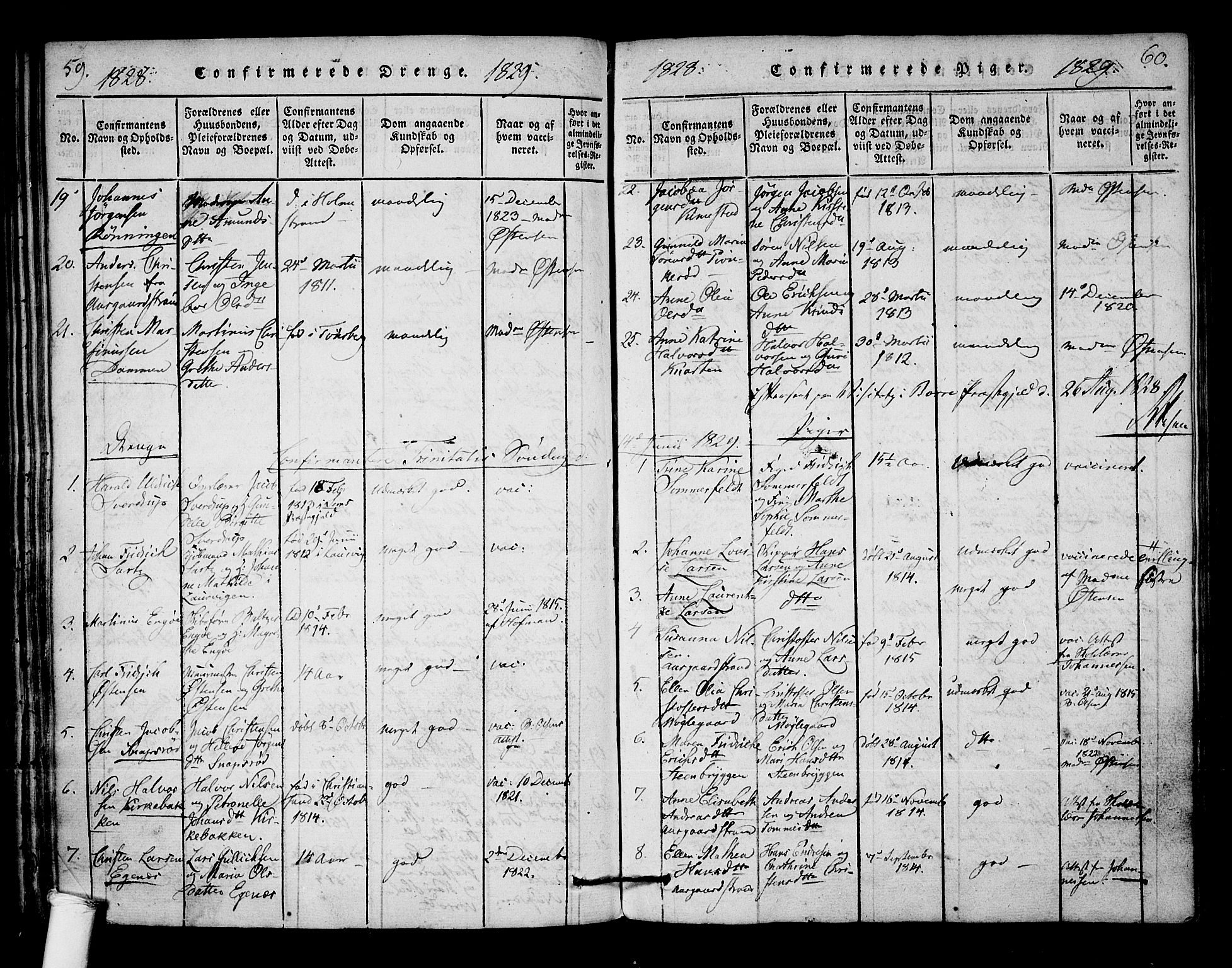 Borre kirkebøker, AV/SAKO-A-338/F/Fa/L0004: Parish register (official) no. I 4, 1815-1845, p. 59-60