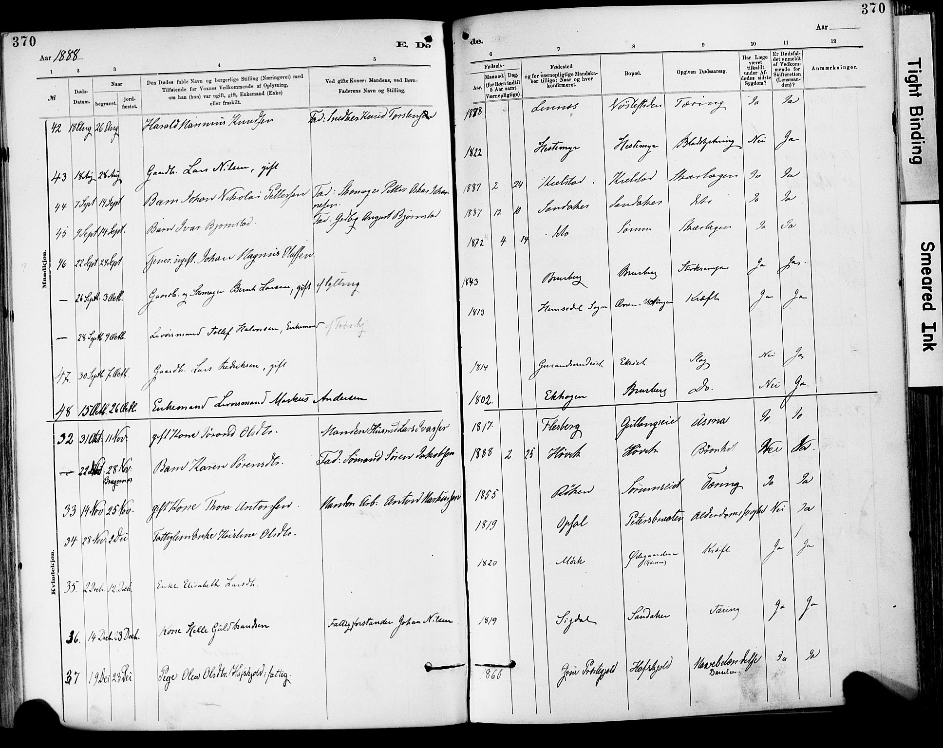 Lier kirkebøker, AV/SAKO-A-230/F/Fa/L0015: Parish register (official) no. I 15, 1883-1894, p. 370