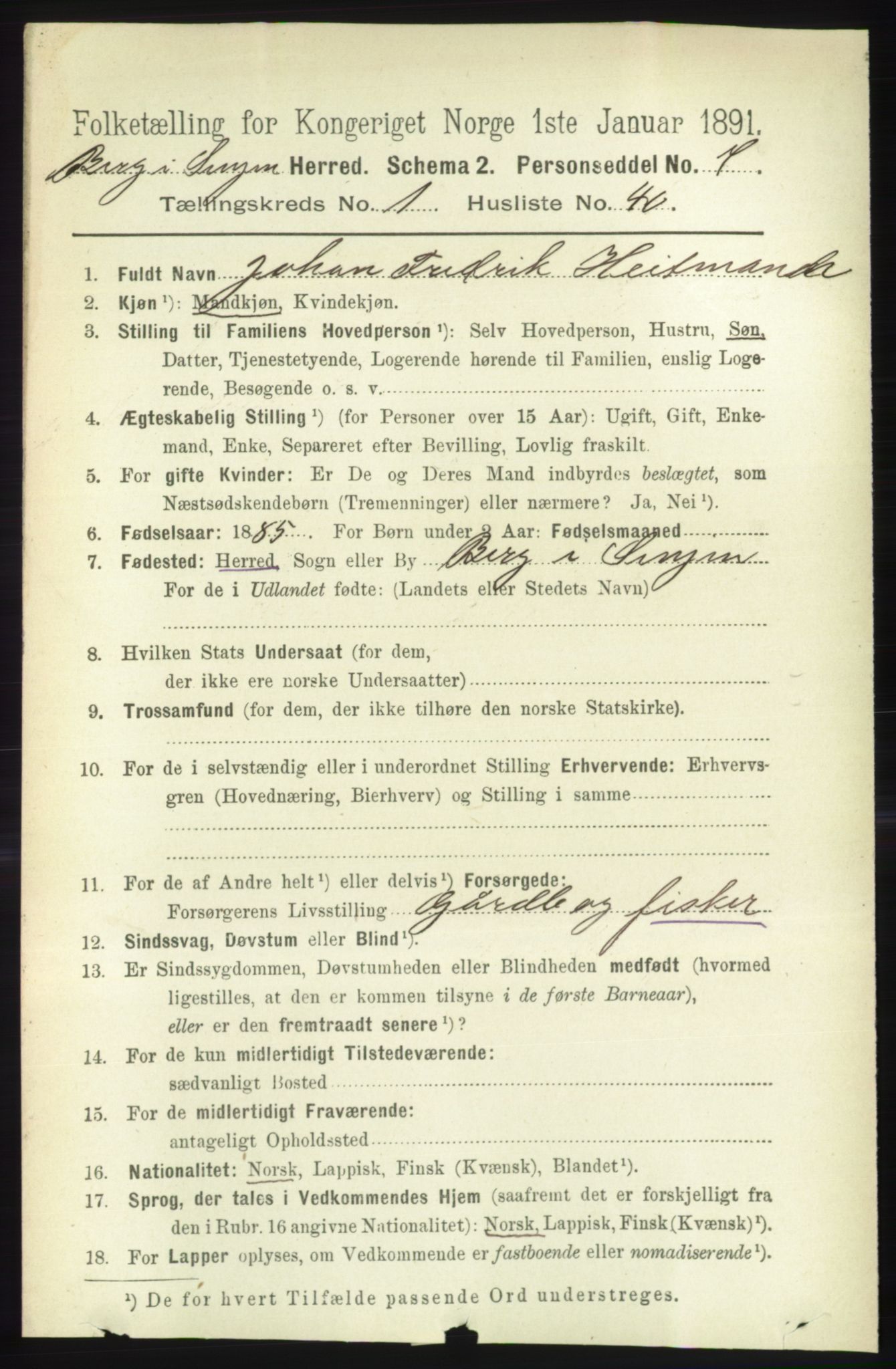 RA, 1891 census for 1929 Berg, 1891, p. 319