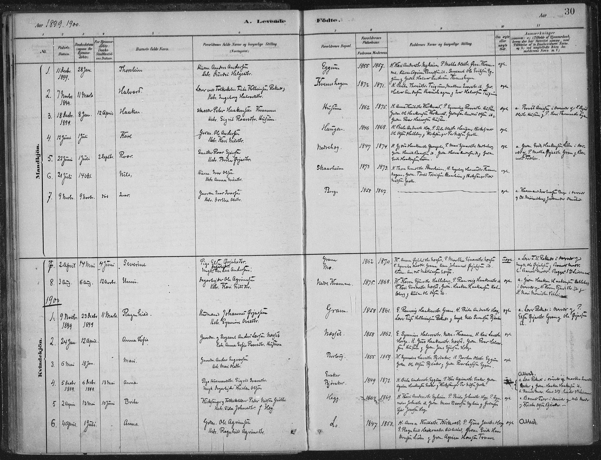 Lærdal sokneprestembete, SAB/A-81201: Parish register (official) no. C  1, 1878-1911, p. 30