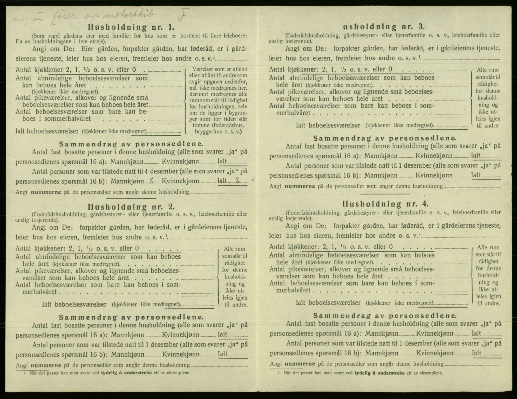 SAB, 1920 census for Fana, 1920, p. 3036