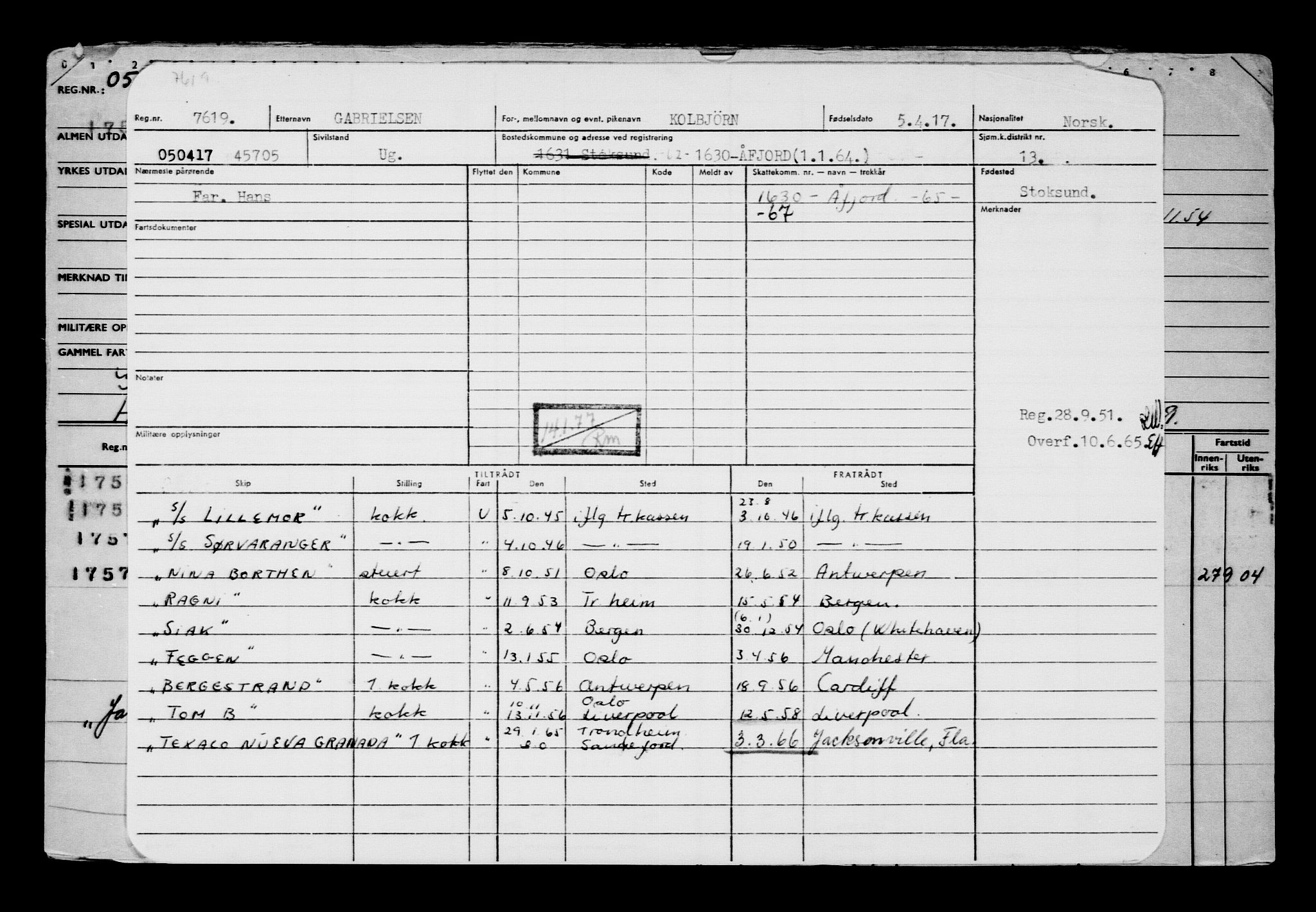 Direktoratet for sjømenn, AV/RA-S-3545/G/Gb/L0147: Hovedkort, 1917, p. 454