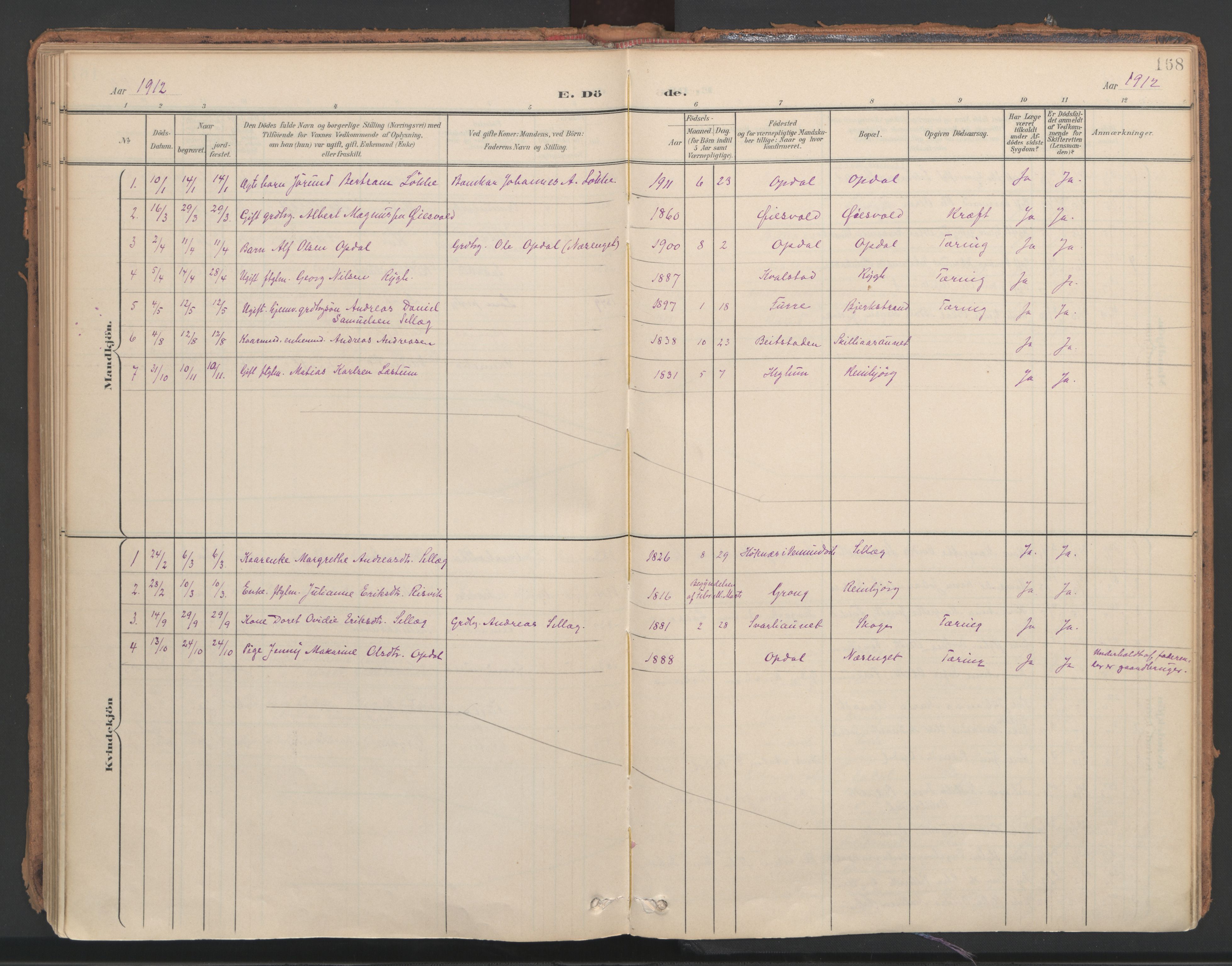 Ministerialprotokoller, klokkerbøker og fødselsregistre - Nord-Trøndelag, SAT/A-1458/766/L0564: Parish register (official) no. 767A02, 1900-1932, p. 168