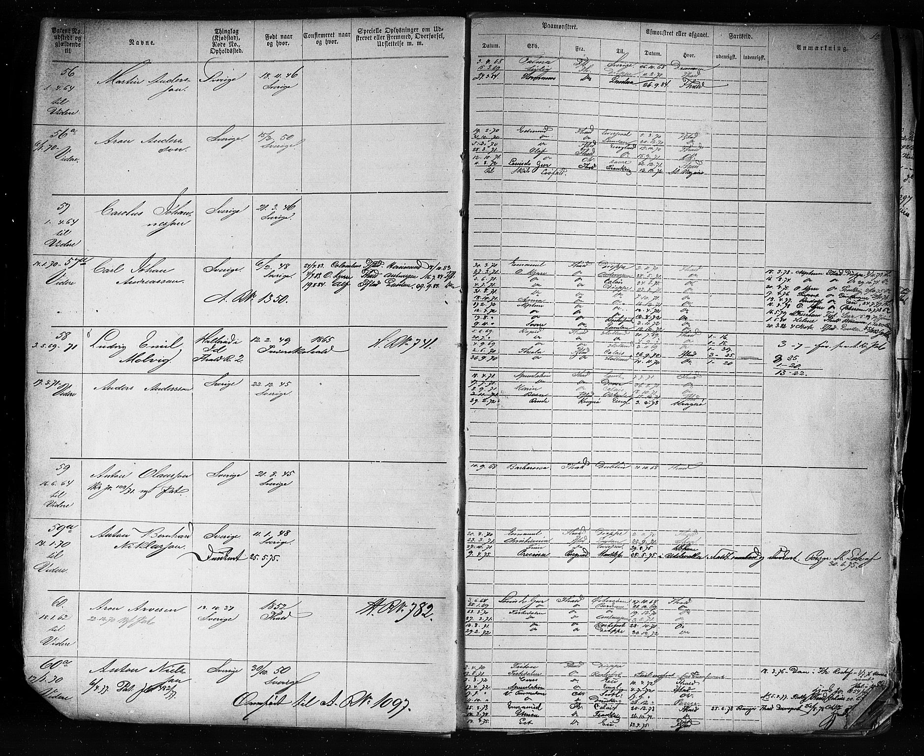 Halden mønstringskontor, AV/SAO-A-10569a/F/Fc/Fca/L0004: Annotasjonsrulle, 1868-1875, p. 14