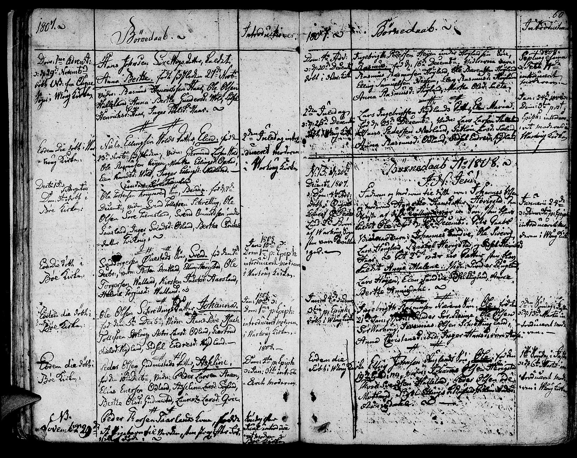 Hå sokneprestkontor, SAST/A-101801/001/30BA/L0001: Parish register (official) no. A 1, 1787-1812, p. 60