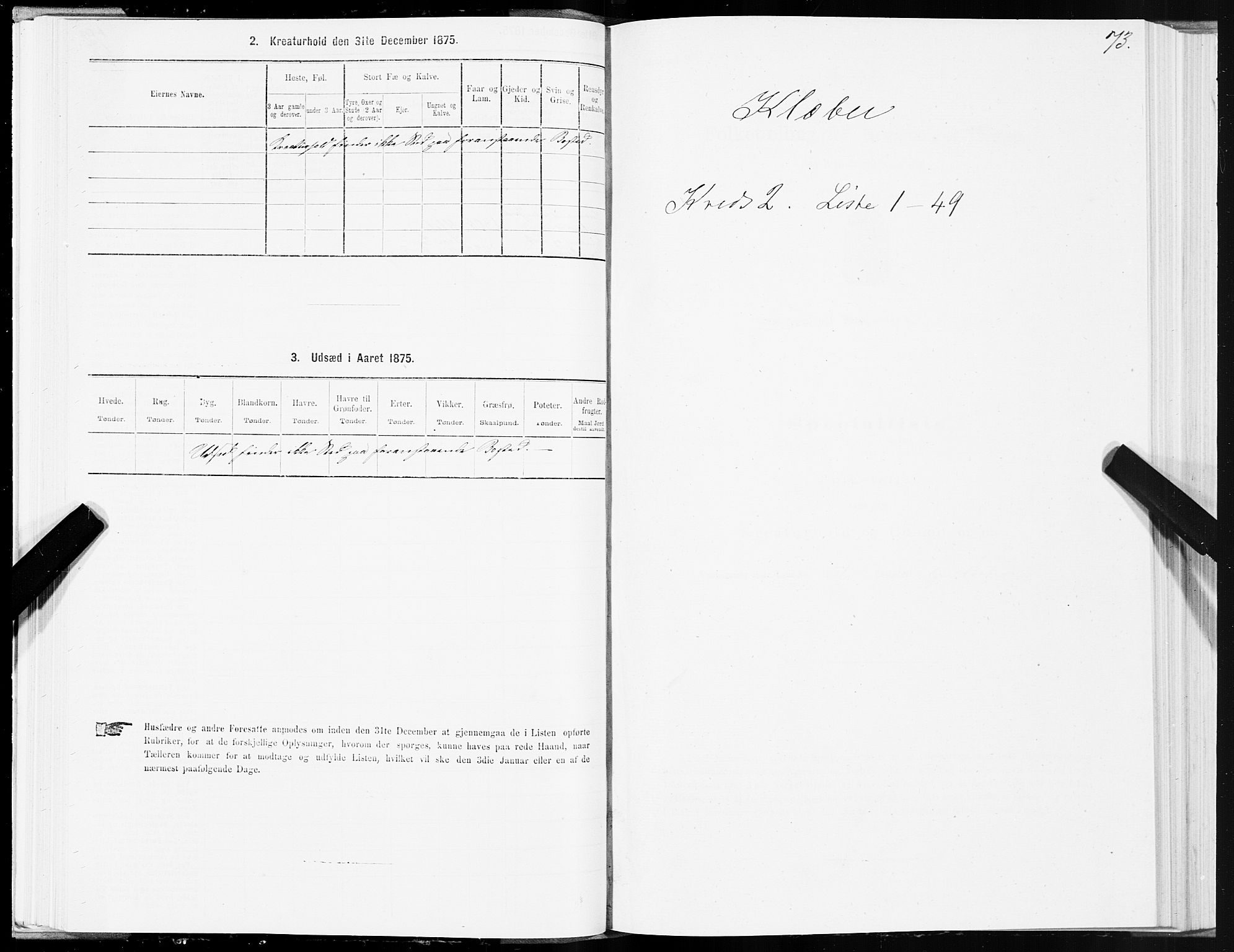 SAT, 1875 census for 1662P Klæbu, 1875, p. 1073