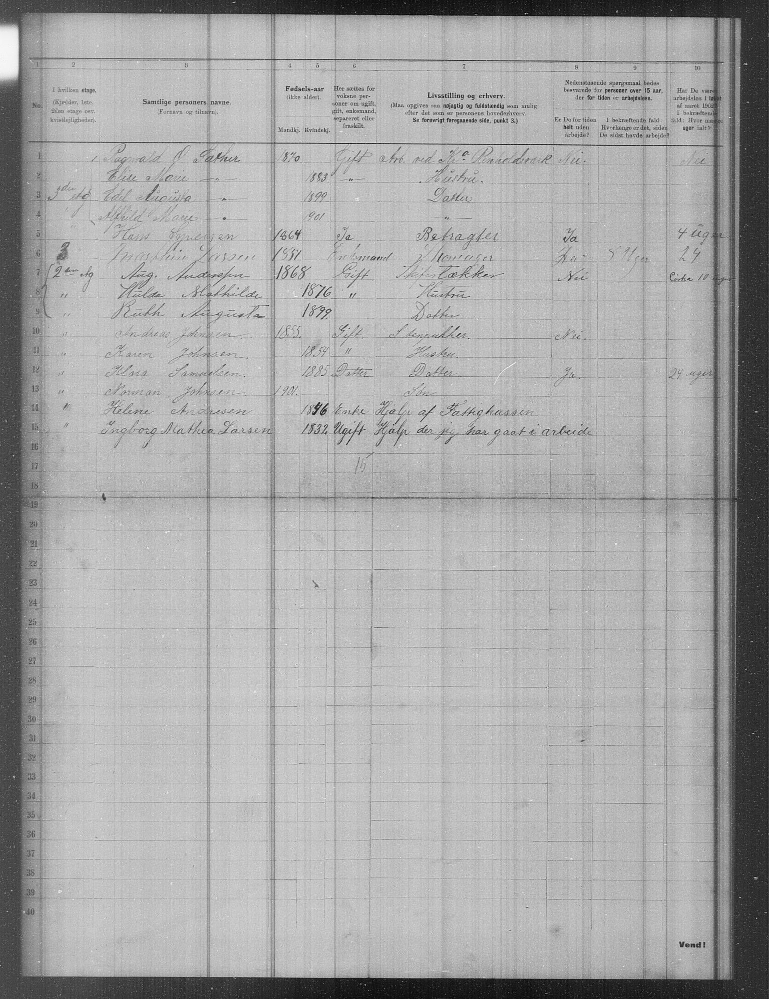OBA, Municipal Census 1902 for Kristiania, 1902, p. 10913