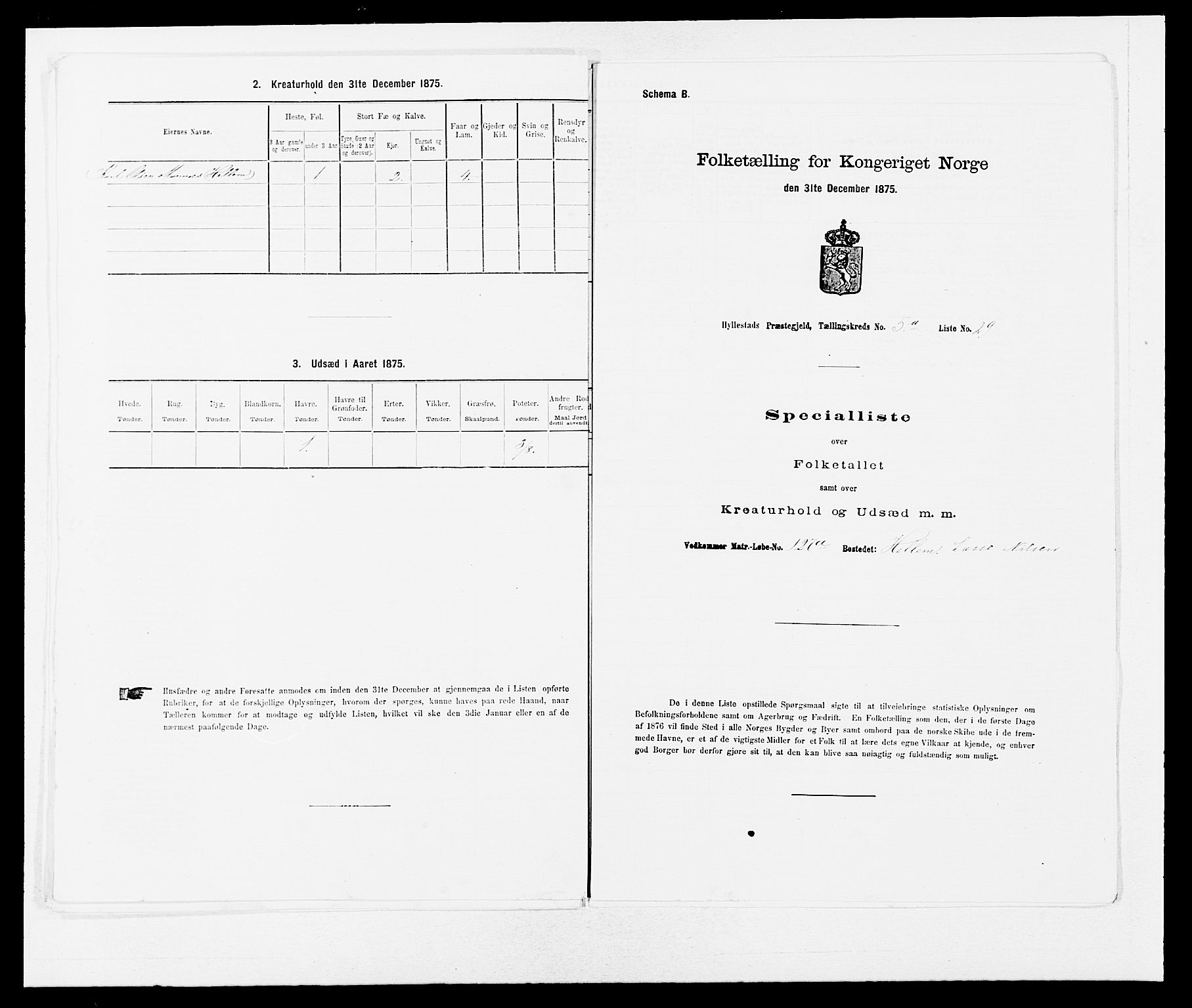 SAB, 1875 census for 1413P Hyllestad, 1875, p. 562