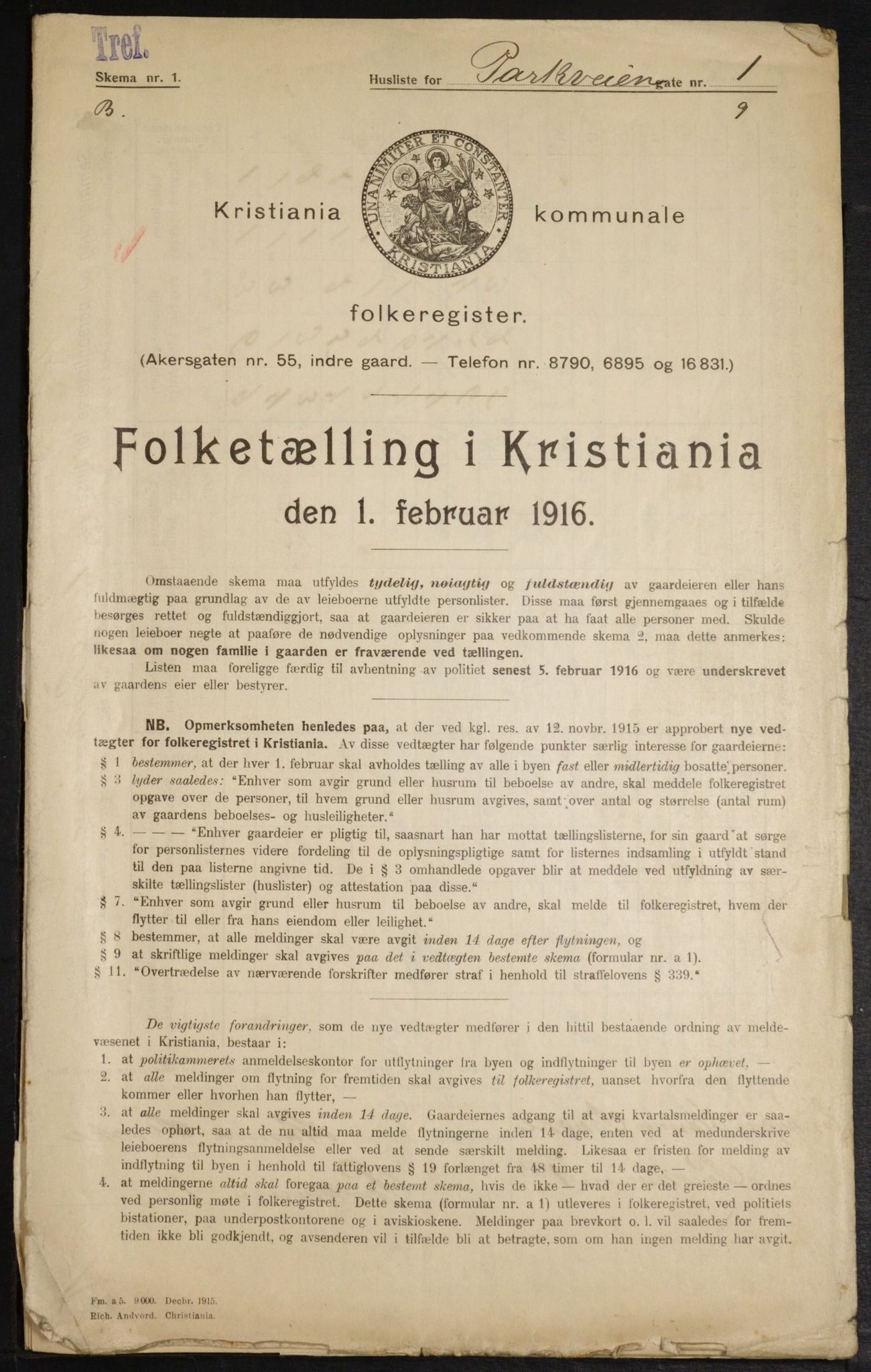 OBA, Municipal Census 1916 for Kristiania, 1916, p. 79699