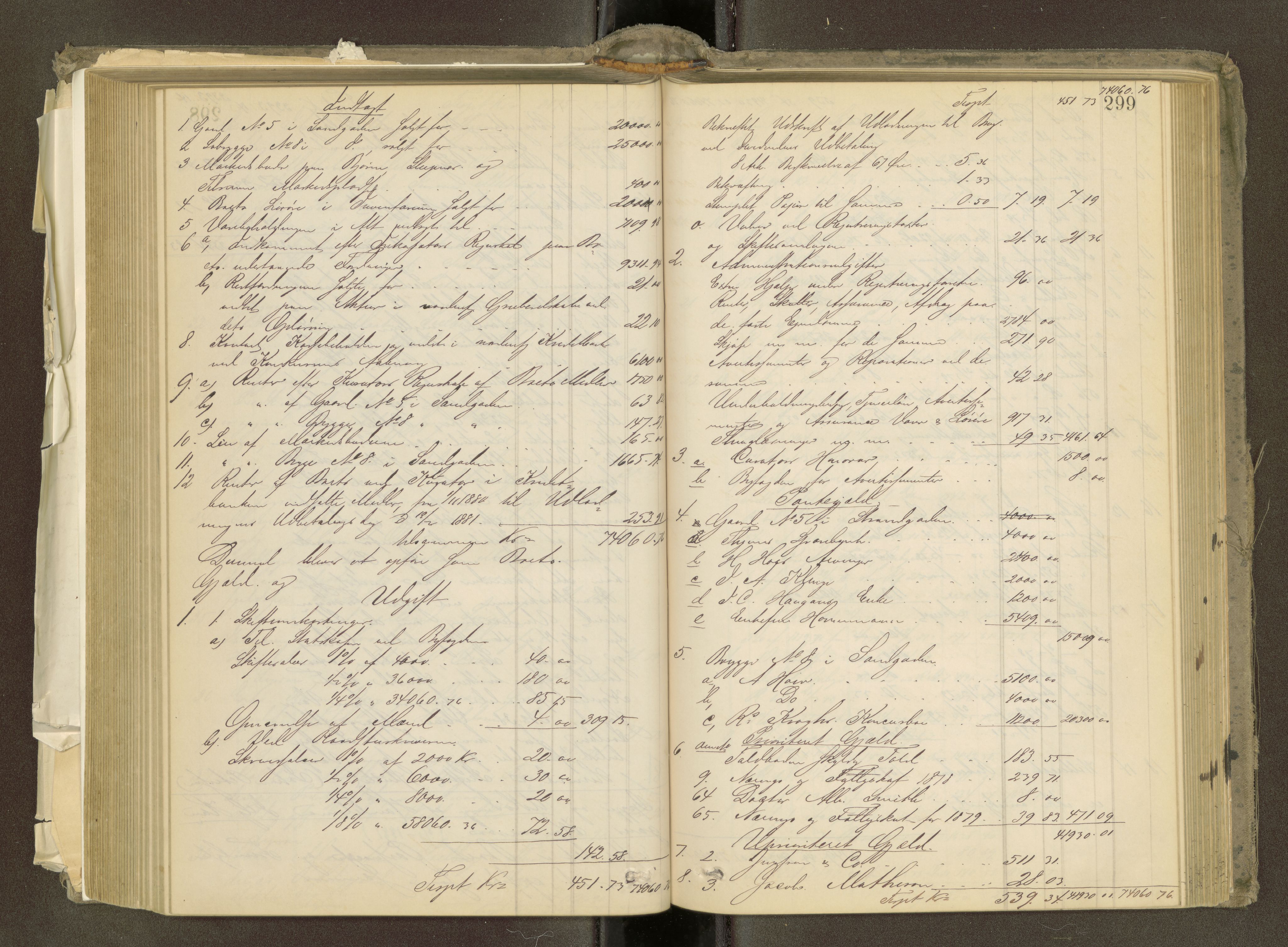 Trondheim byfogd, AV/SAT-A-0003/1/3/3A/L0032: Skifteutlodningsprotokoll - 22/9-1/4. (m/ register) U, 1877-1882, p. 299