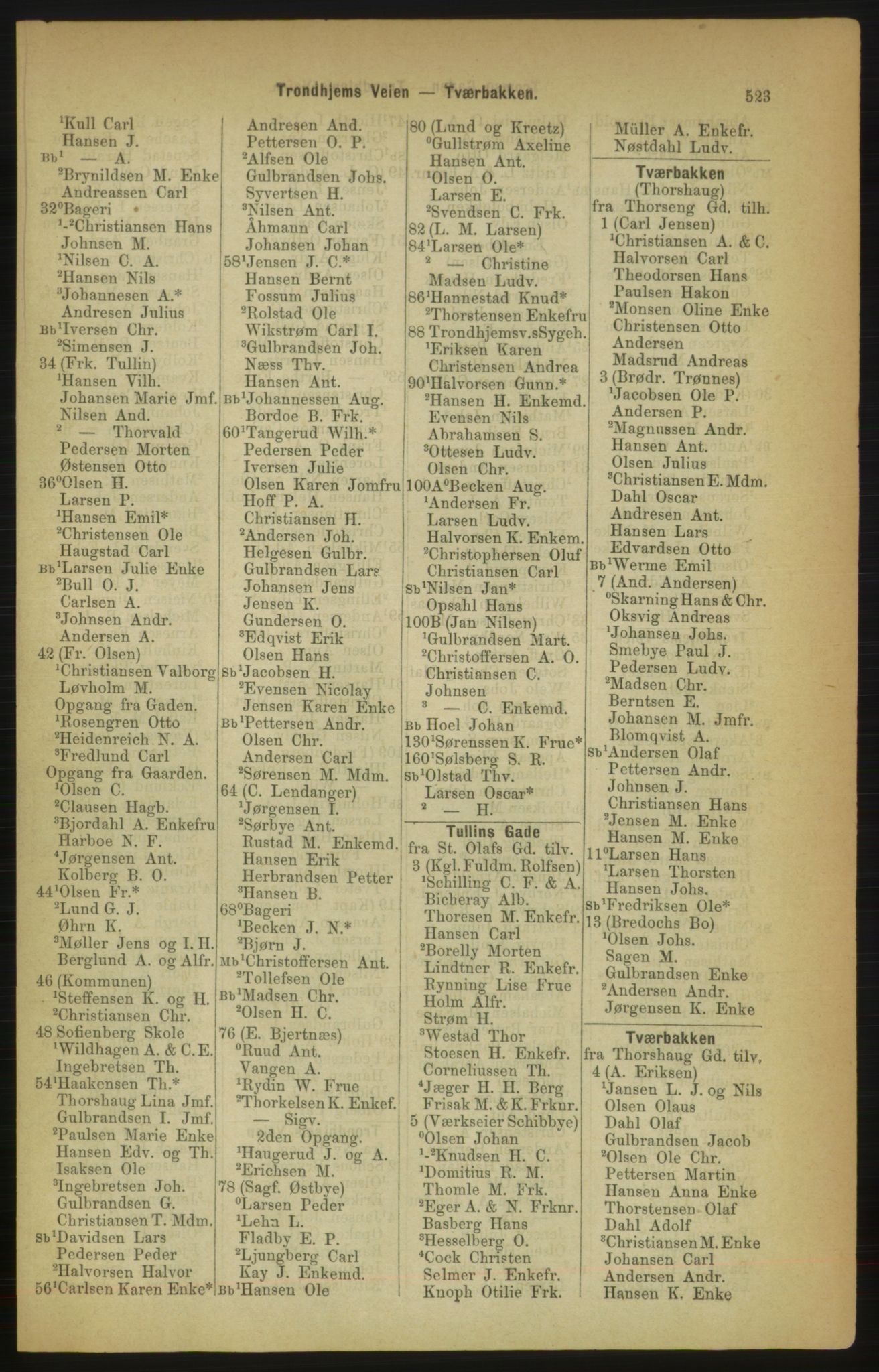 Kristiania/Oslo adressebok, PUBL/-, 1888, p. 523