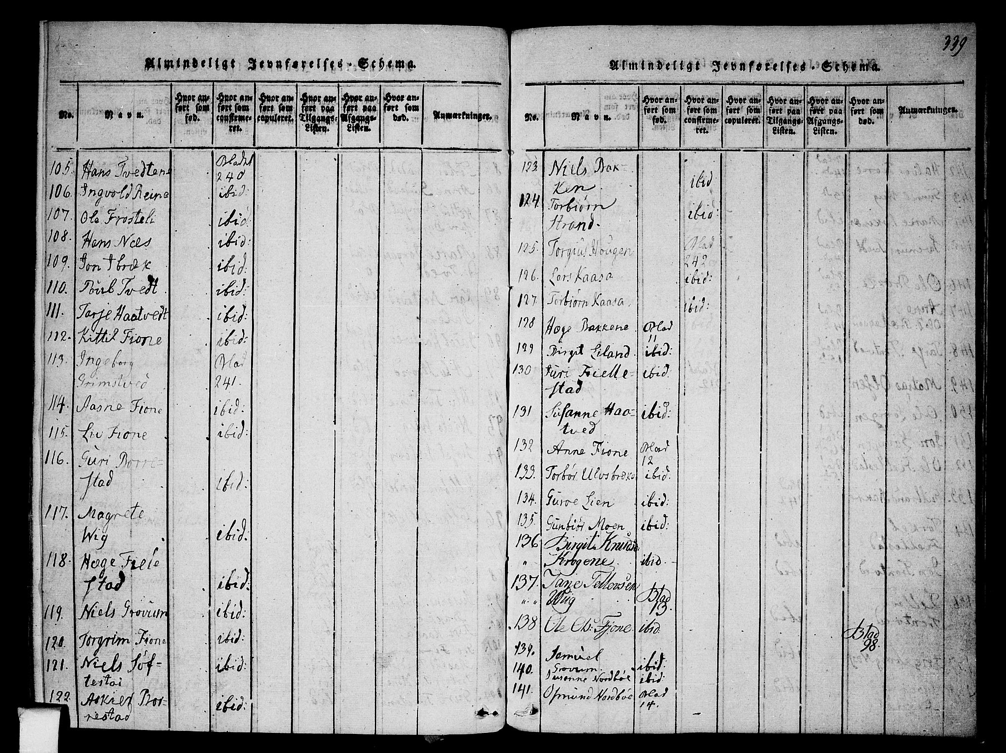 Nissedal kirkebøker, SAKO/A-288/F/Fa/L0002: Parish register (official) no. I 2, 1814-1845, p. 339