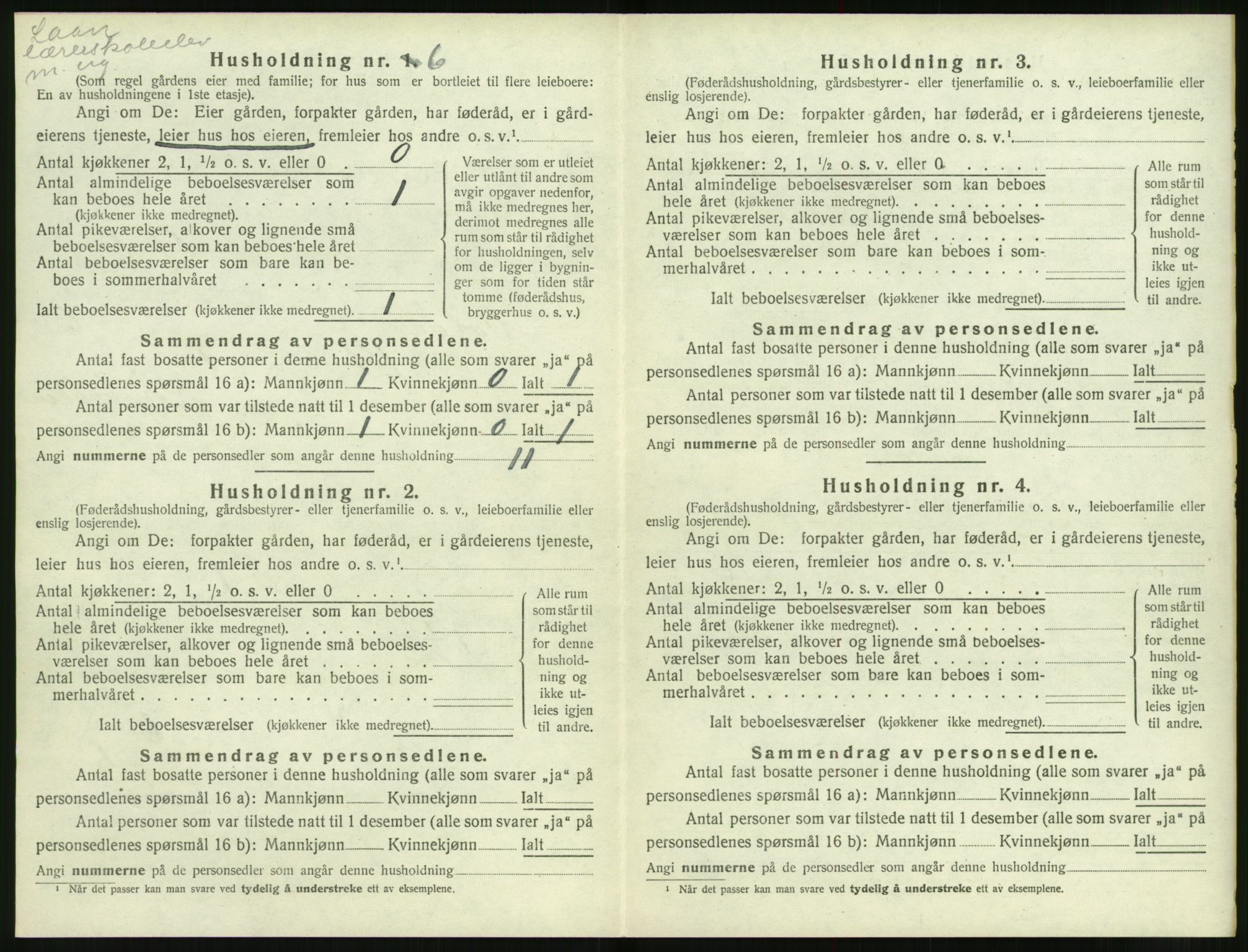 SAT, 1920 census for Volda, 1920, p. 541