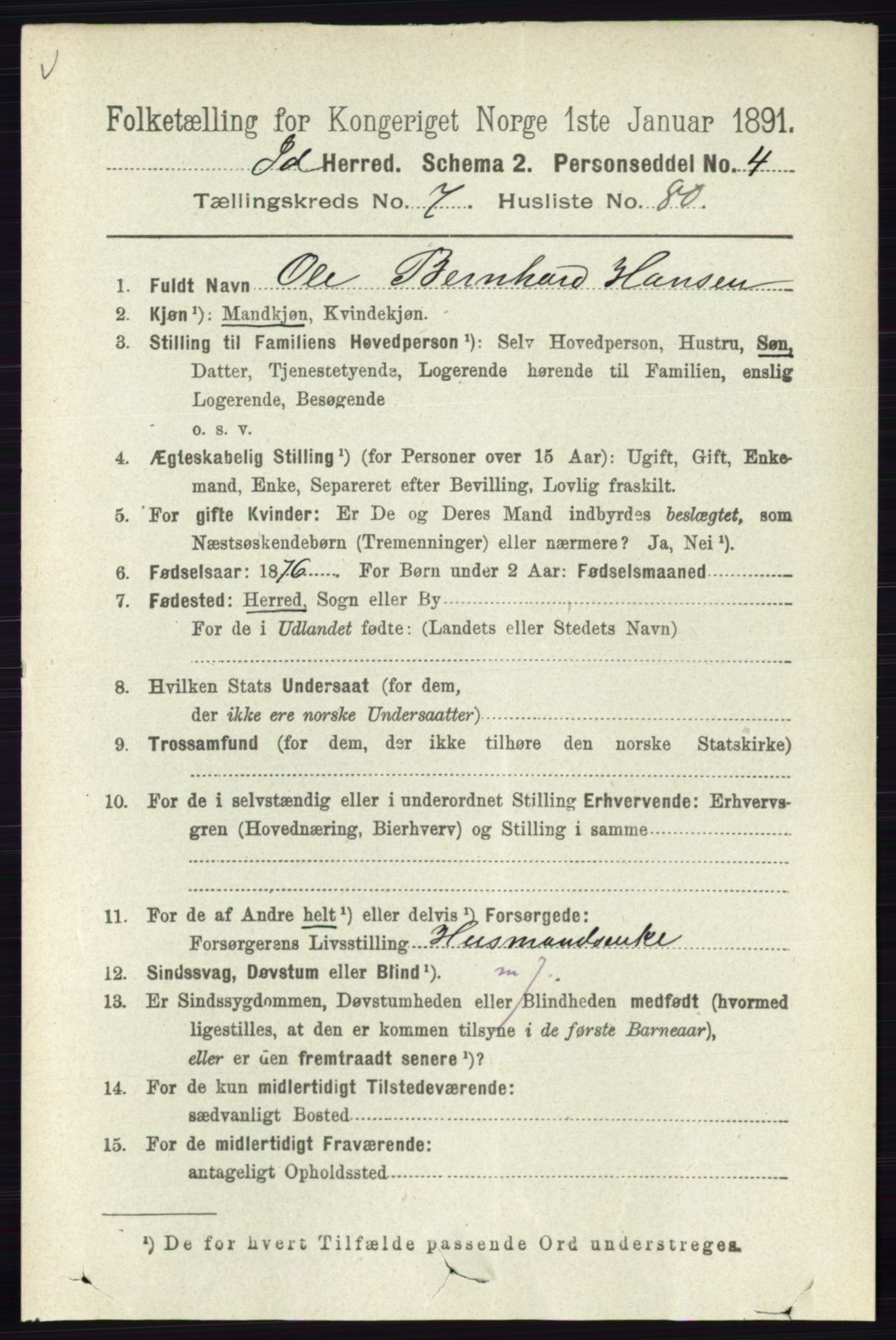 RA, 1891 census for 0117 Idd, 1891, p. 4659