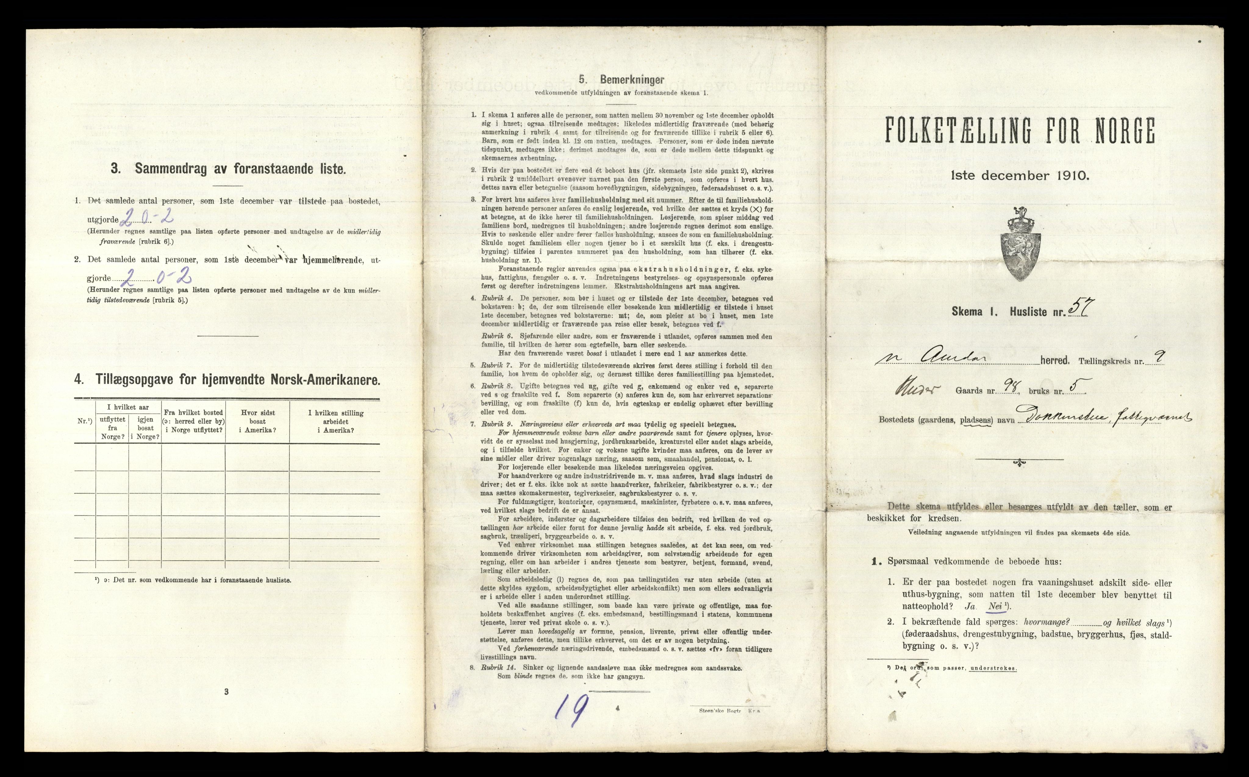 RA, 1910 census for Nord-Aurdal, 1910, p. 1467