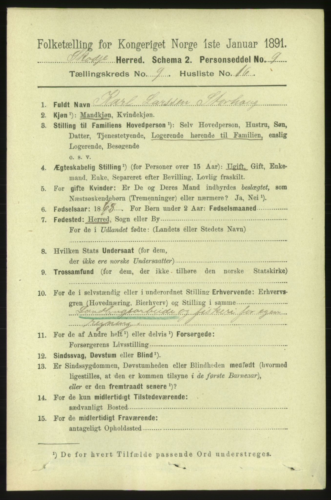 RA, 1891 census for 1529 Skodje, 1891, p. 1958