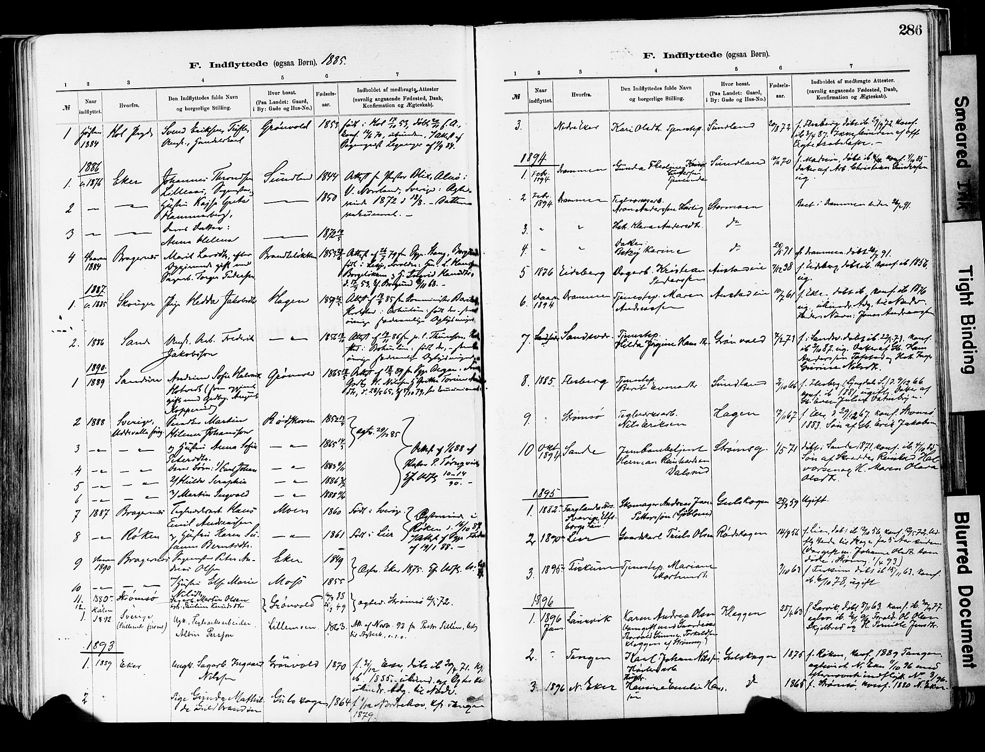 Strømsgodset kirkebøker, SAKO/A-324/F/Fa/L0001: Parish register (official) no. 1, 1885-1909, p. 286
