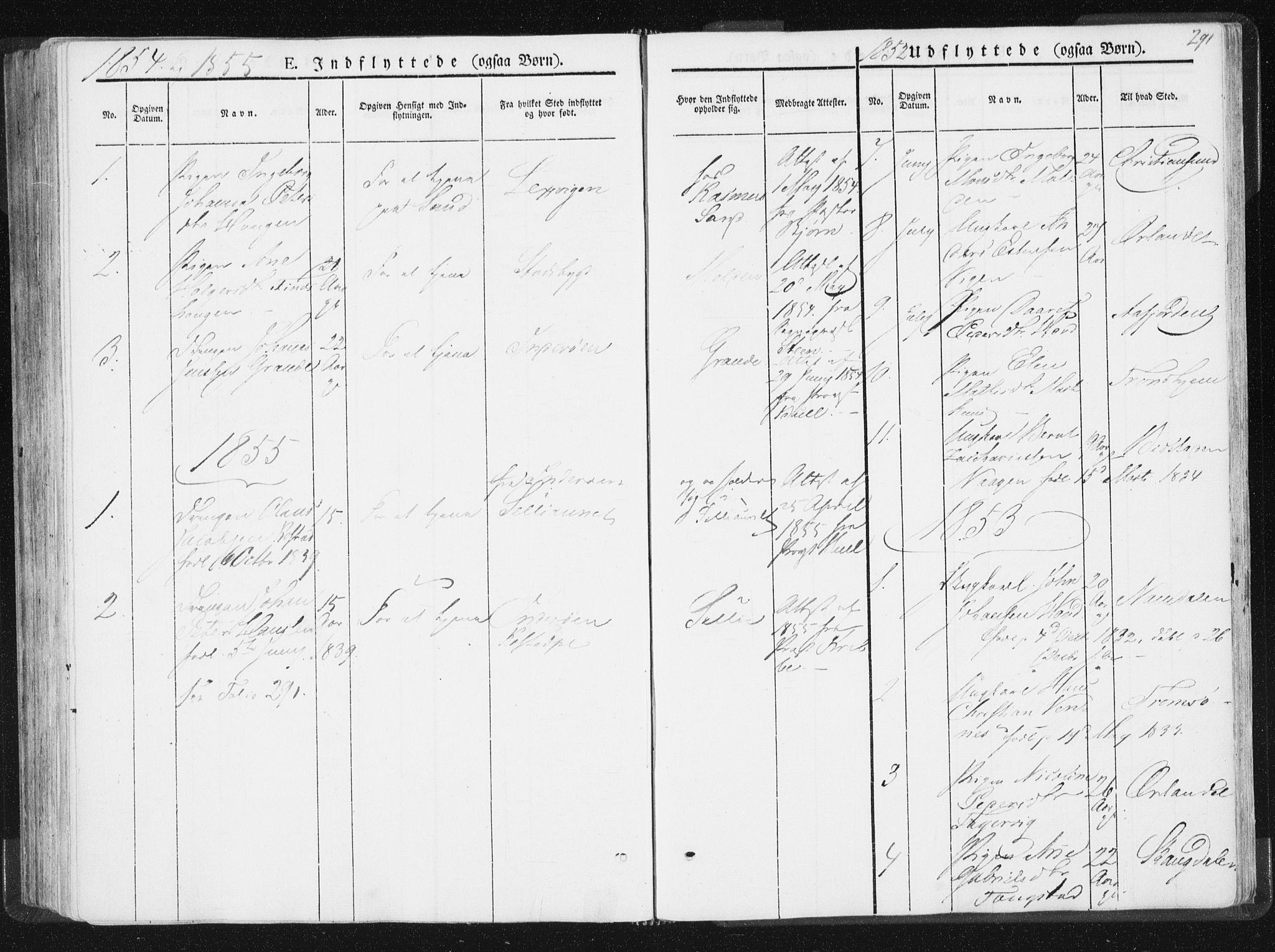 Ministerialprotokoller, klokkerbøker og fødselsregistre - Nord-Trøndelag, SAT/A-1458/744/L0418: Parish register (official) no. 744A02, 1843-1866, p. 291