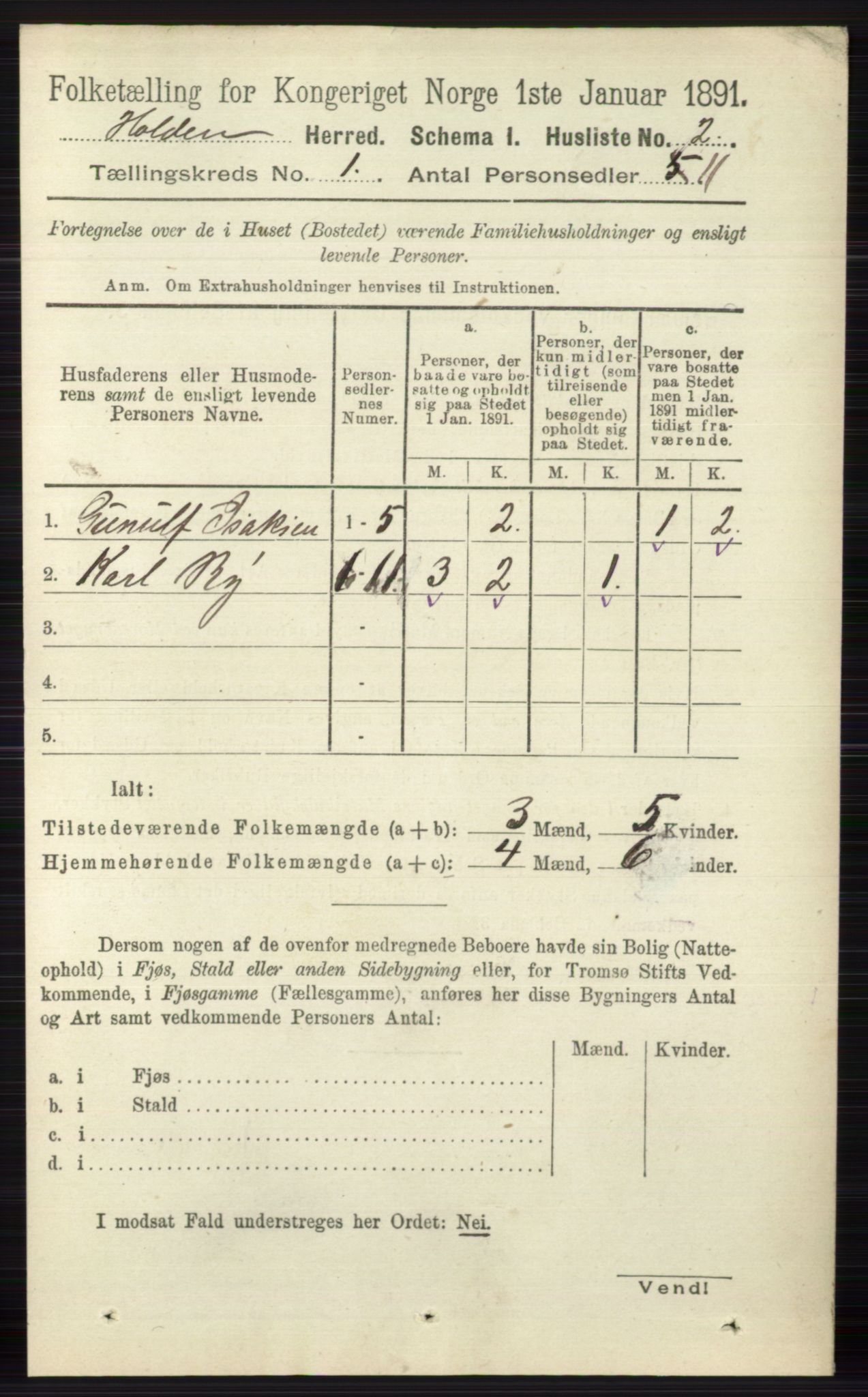 RA, 1891 census for 0819 Holla, 1891, p. 29