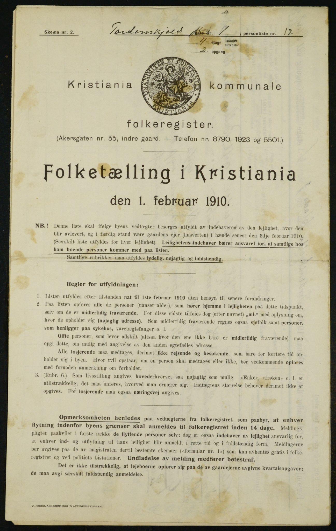 OBA, Municipal Census 1910 for Kristiania, 1910, p. 107893