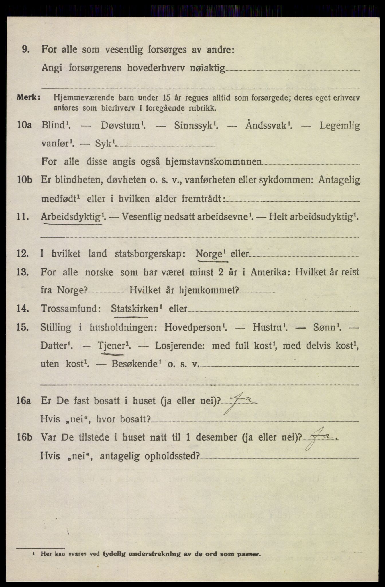 SAH, 1920 census for Vestre Gausdal, 1920, p. 916