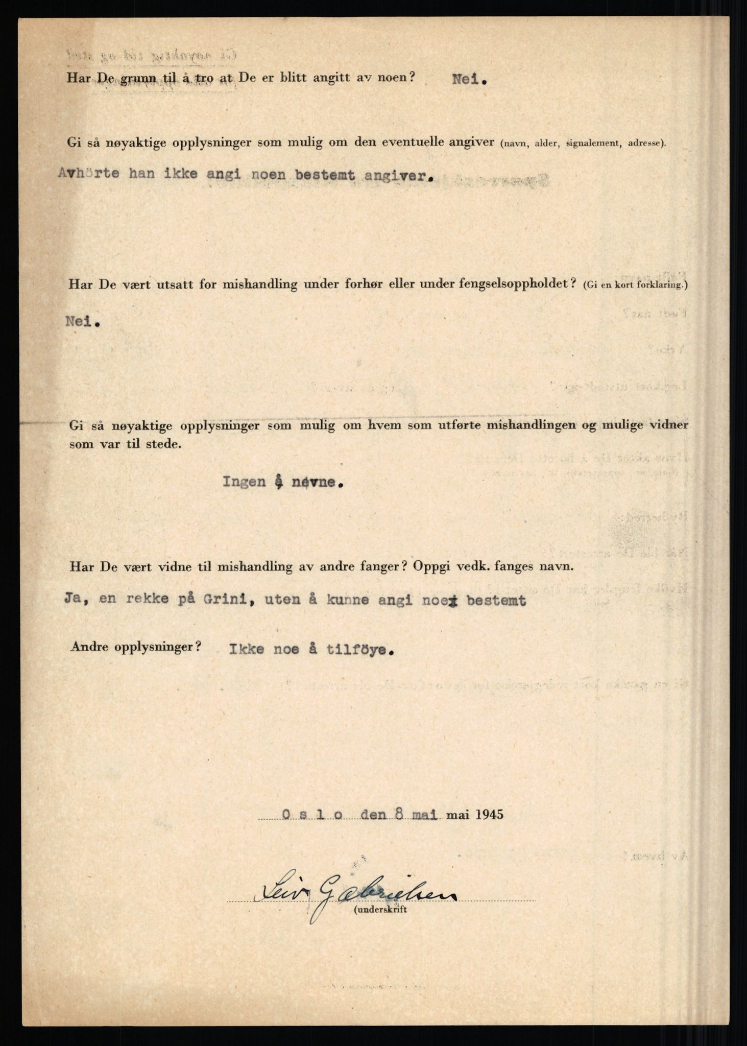 Rikspolitisjefen, AV/RA-S-1560/L/L0004: Eriksen, Alf - Geving, Øivind, 1940-1945, p. 1046