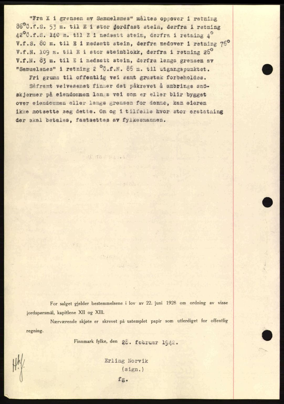 Alta fogderi/sorenskriveri, SATØ/SATØ-5/1/K/Kd/L0033pantebok: Mortgage book no. 33, 1940-1943, Diary no: : 281/1942