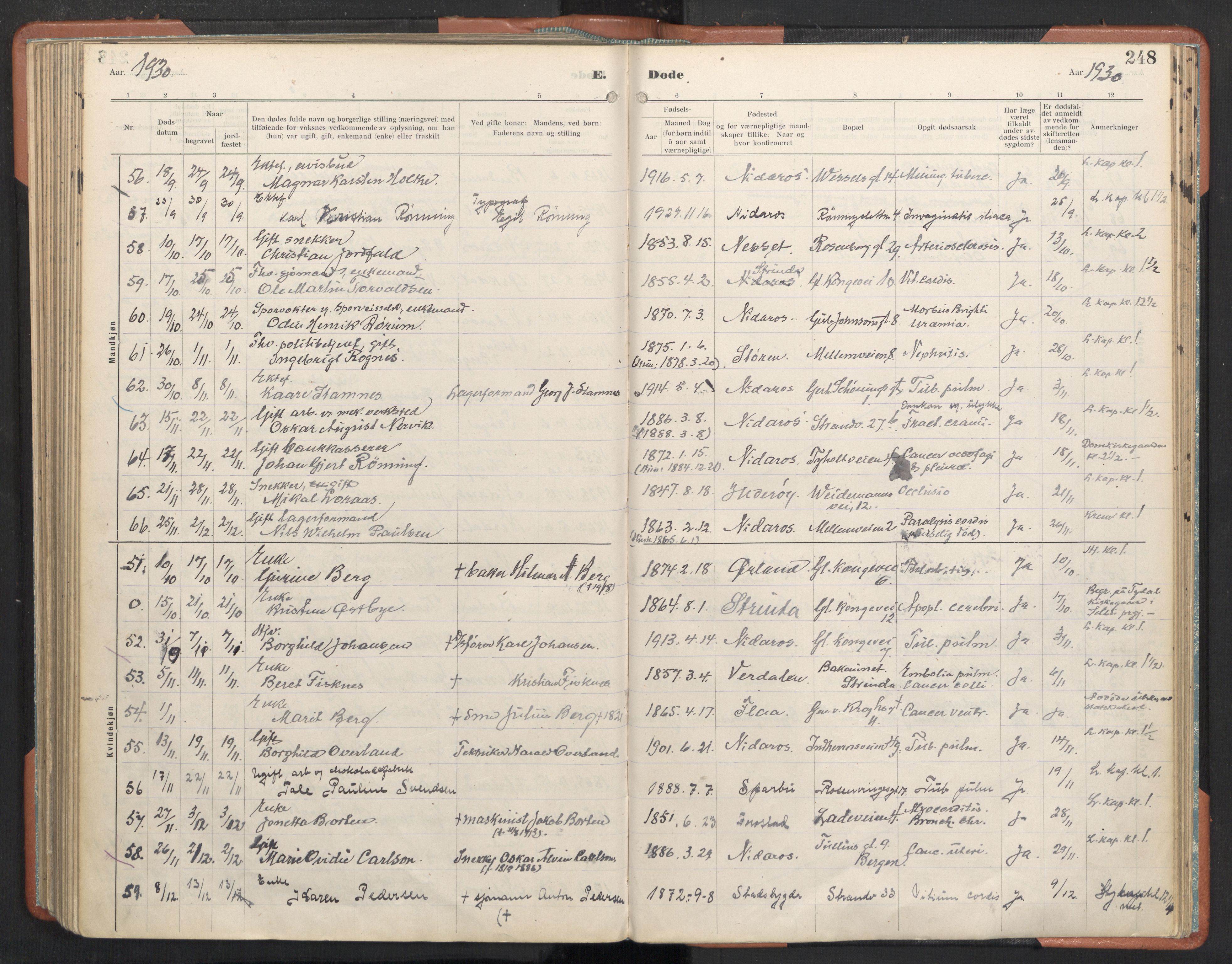Ministerialprotokoller, klokkerbøker og fødselsregistre - Sør-Trøndelag, SAT/A-1456/605/L0245: Parish register (official) no. 605A07, 1916-1938, p. 248