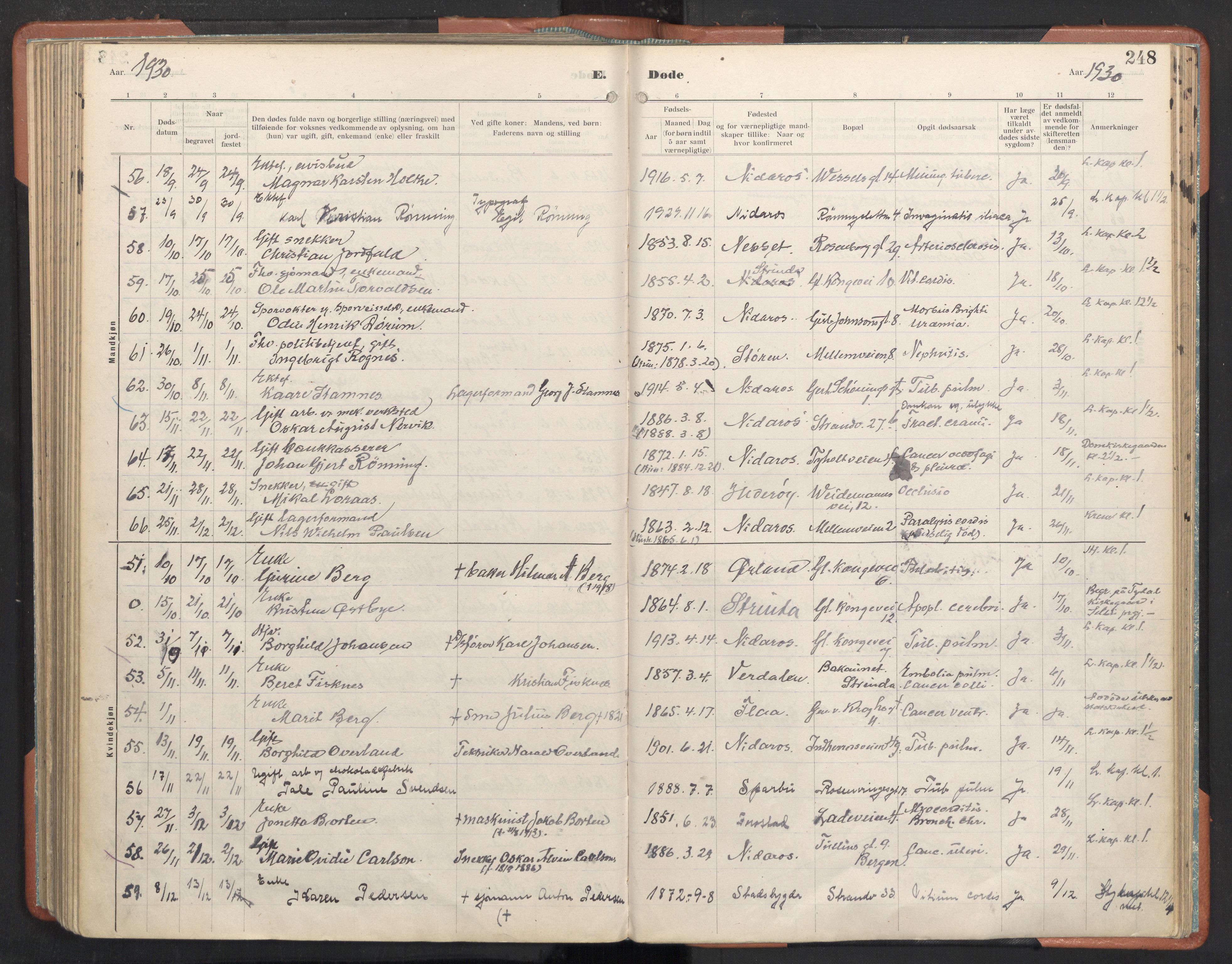 Ministerialprotokoller, klokkerbøker og fødselsregistre - Sør-Trøndelag, AV/SAT-A-1456/605/L0245: Parish register (official) no. 605A07, 1916-1938, p. 248