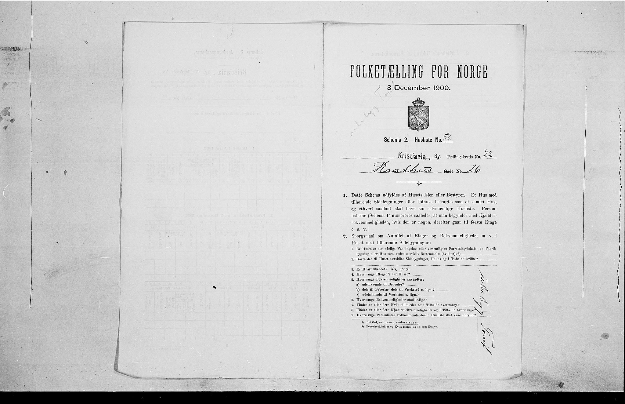 SAO, 1900 census for Kristiania, 1900, p. 73722