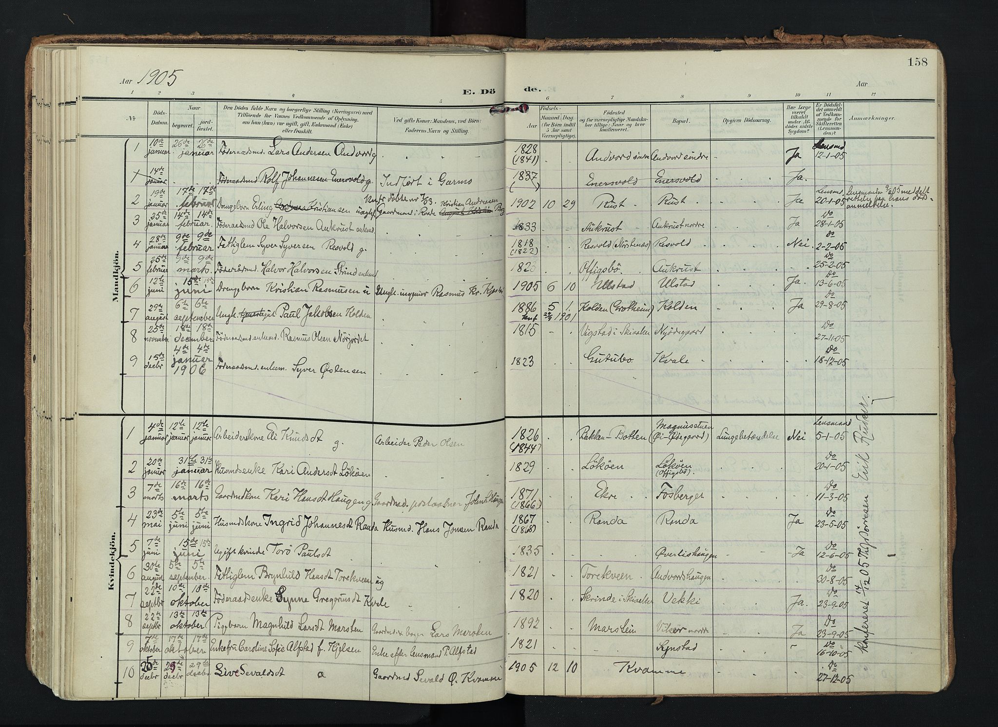 Lom prestekontor, AV/SAH-PREST-070/K/L0010: Parish register (official) no. 10, 1899-1926, p. 158