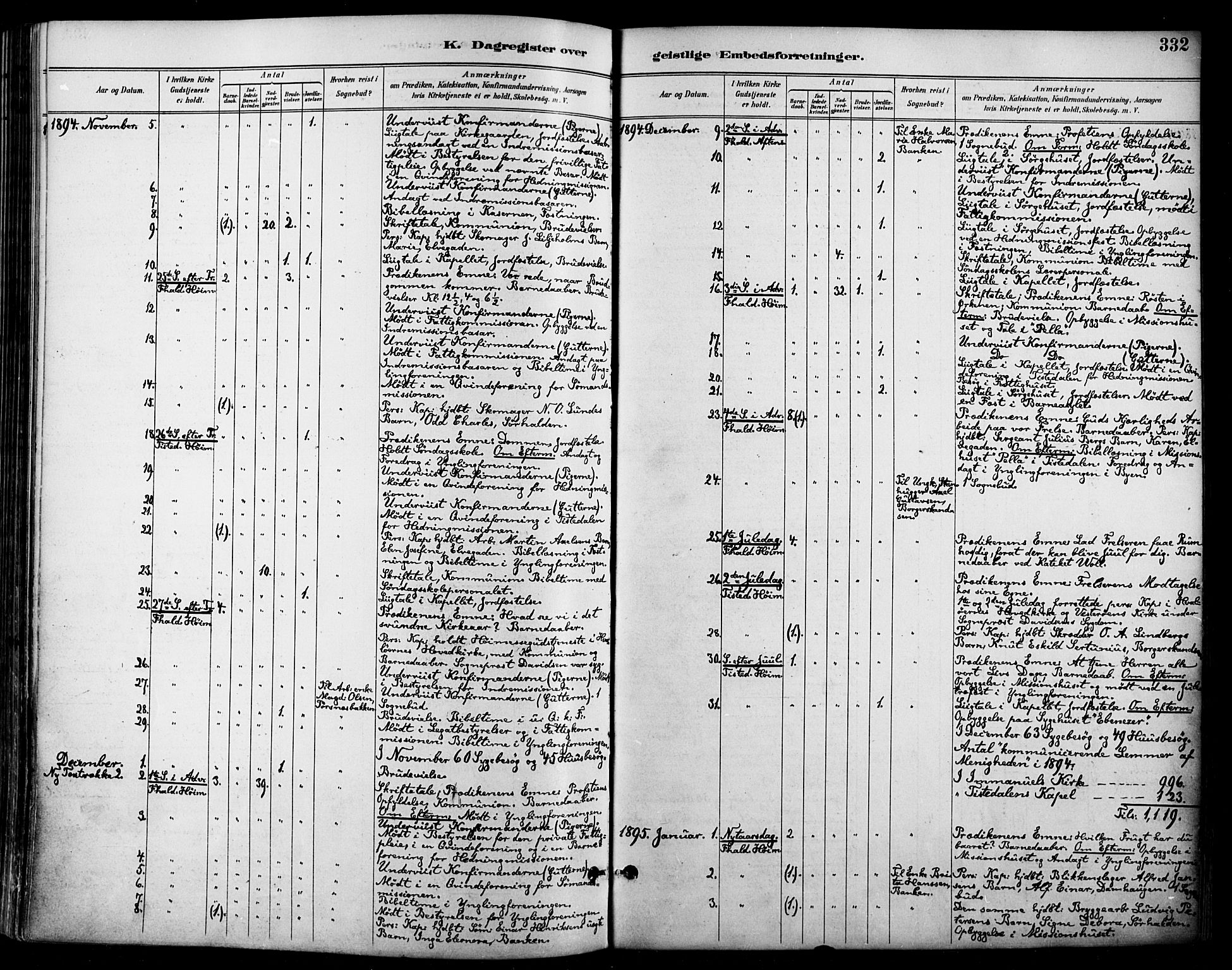 Halden prestekontor Kirkebøker, AV/SAO-A-10909/F/Fa/L0014: Parish register (official) no. I 14, 1890-1906, p. 332