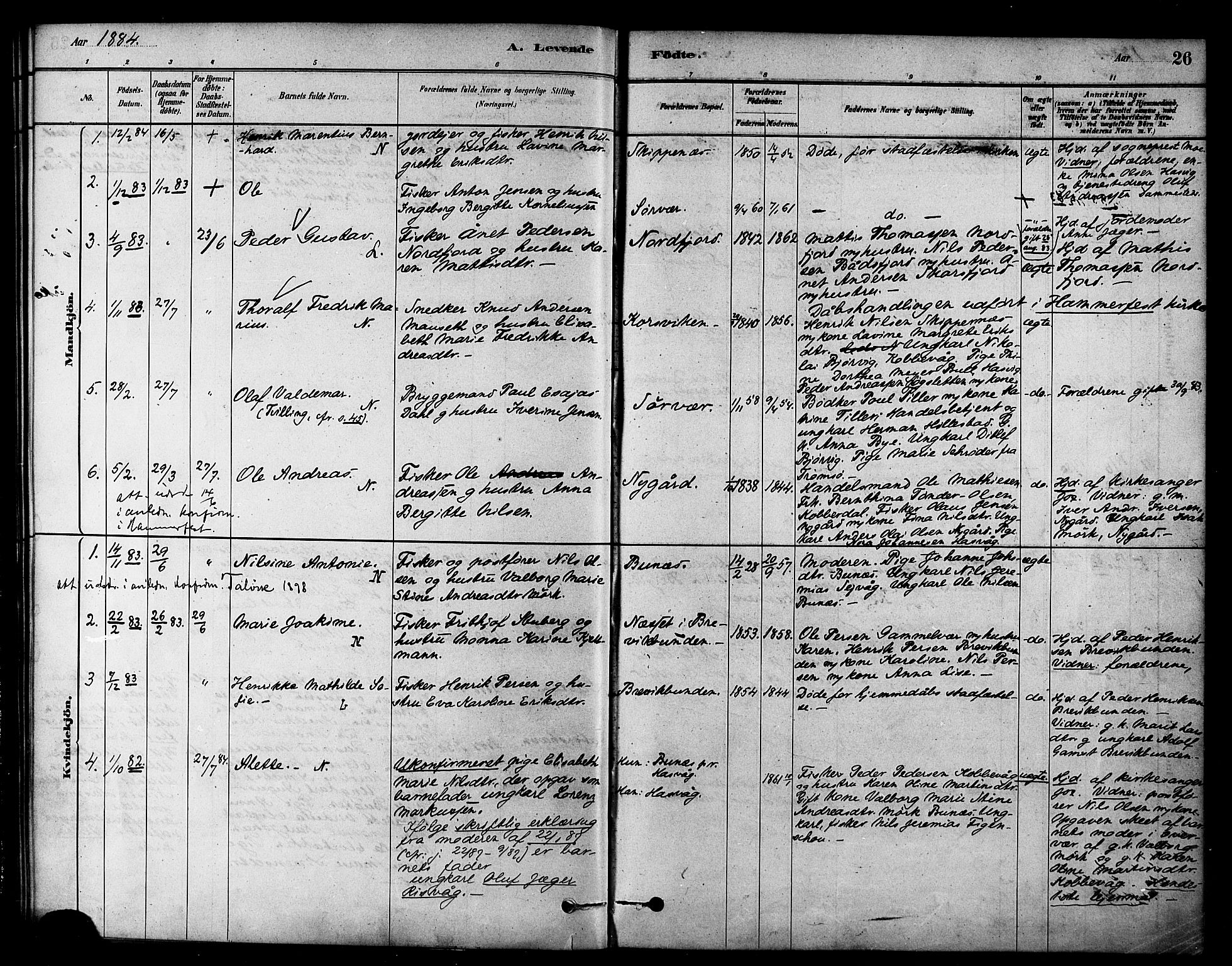 Loppa sokneprestkontor, SATØ/S-1339/H/Ha/L0007kirke: Parish register (official) no. 7, 1879-1889, p. 26