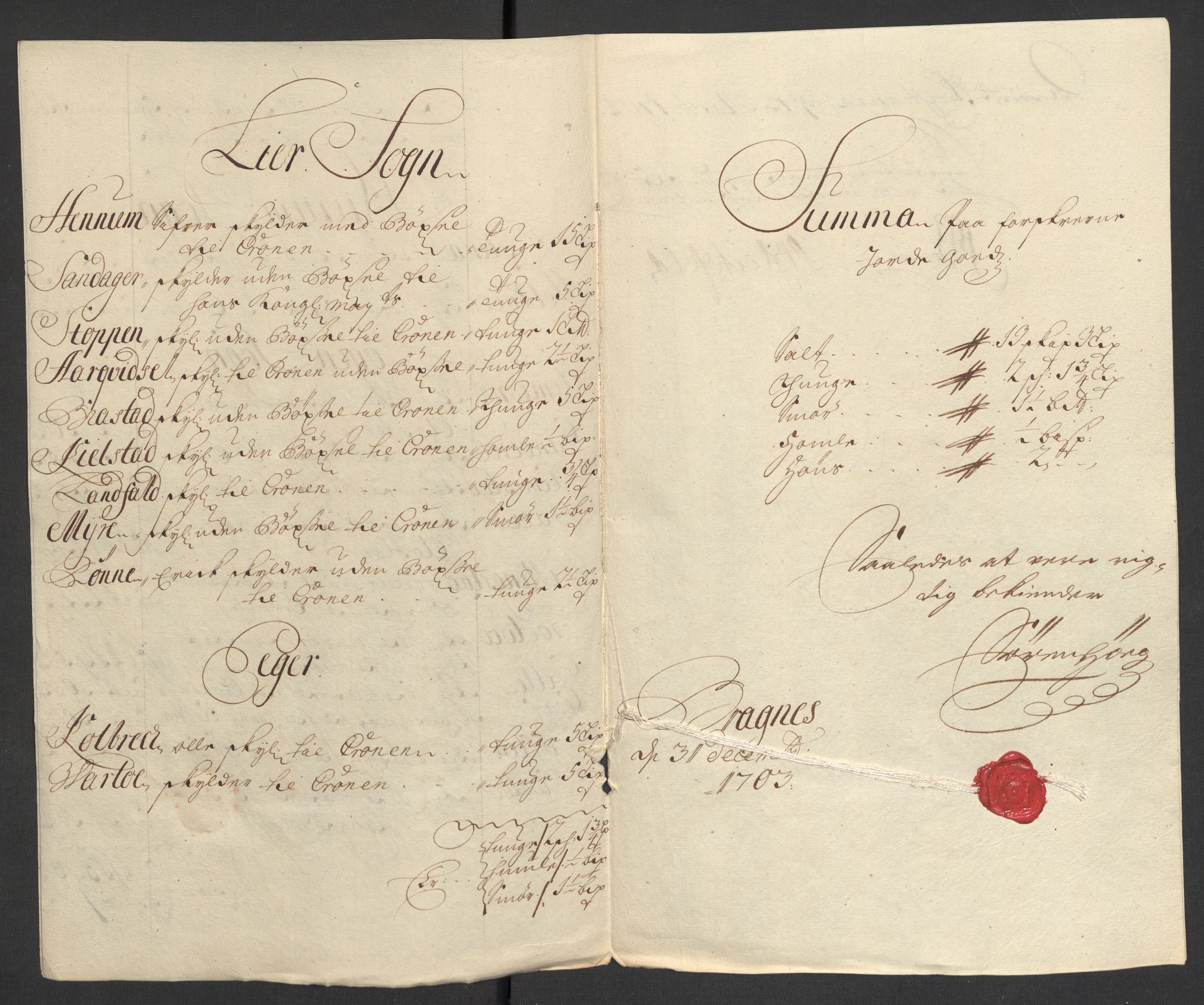 Rentekammeret inntil 1814, Reviderte regnskaper, Fogderegnskap, AV/RA-EA-4092/R30/L1699: Fogderegnskap Hurum, Røyken, Eiker og Lier, 1703, p. 19