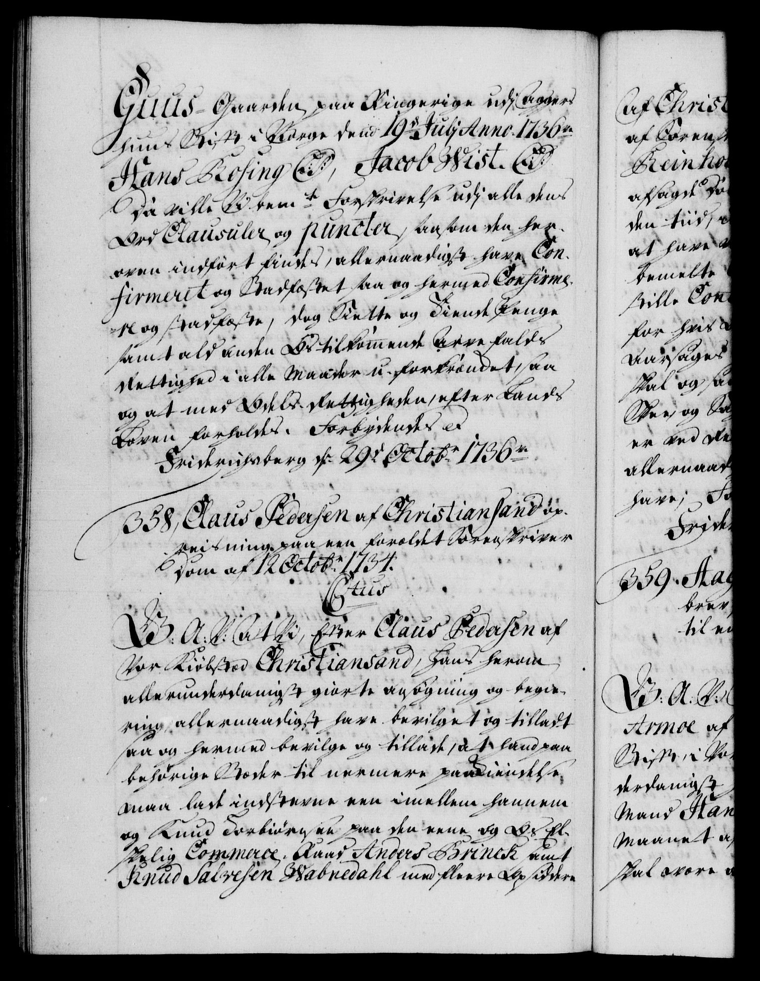 Danske Kanselli 1572-1799, RA/EA-3023/F/Fc/Fca/Fcaa/L0029: Norske registre, 1735-1736, p. 681b