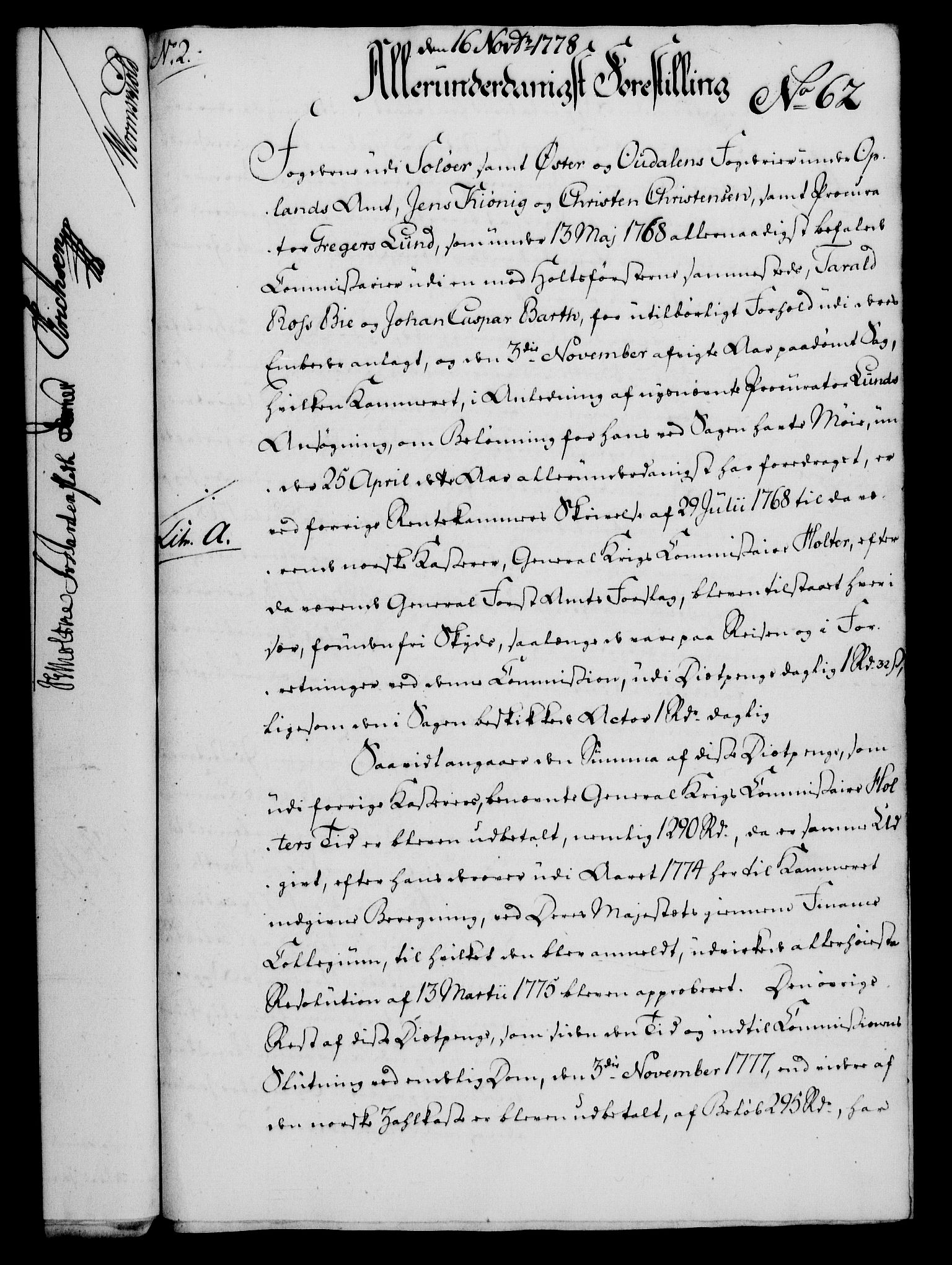 Rentekammeret, Kammerkanselliet, AV/RA-EA-3111/G/Gf/Gfa/L0060: Norsk relasjons- og resolusjonsprotokoll (merket RK 52.60), 1778, p. 552