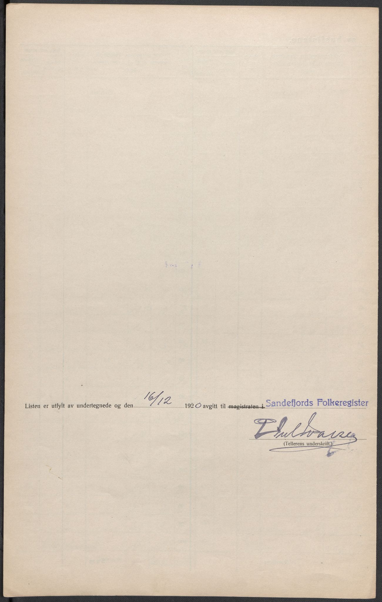 SAKO, 1920 census for Sandefjord, 1920, p. 19