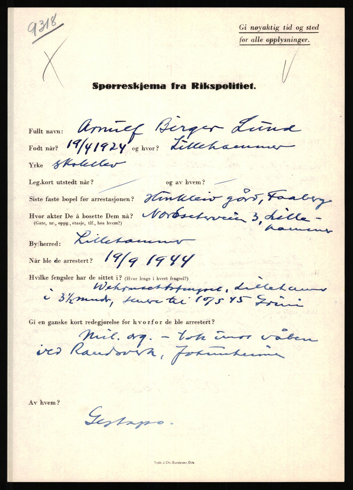 Rikspolitisjefen, AV/RA-S-1560/L/L0011: Lucassen, Oscar Fredrik - Moen, Olav, 1940-1945, p. 19