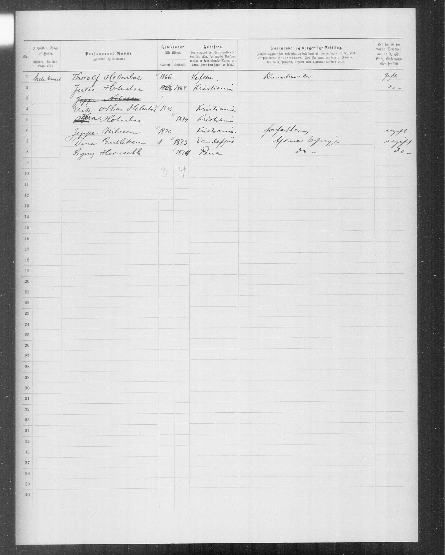 OBA, Municipal Census 1899 for Kristiania, 1899, p. 9760