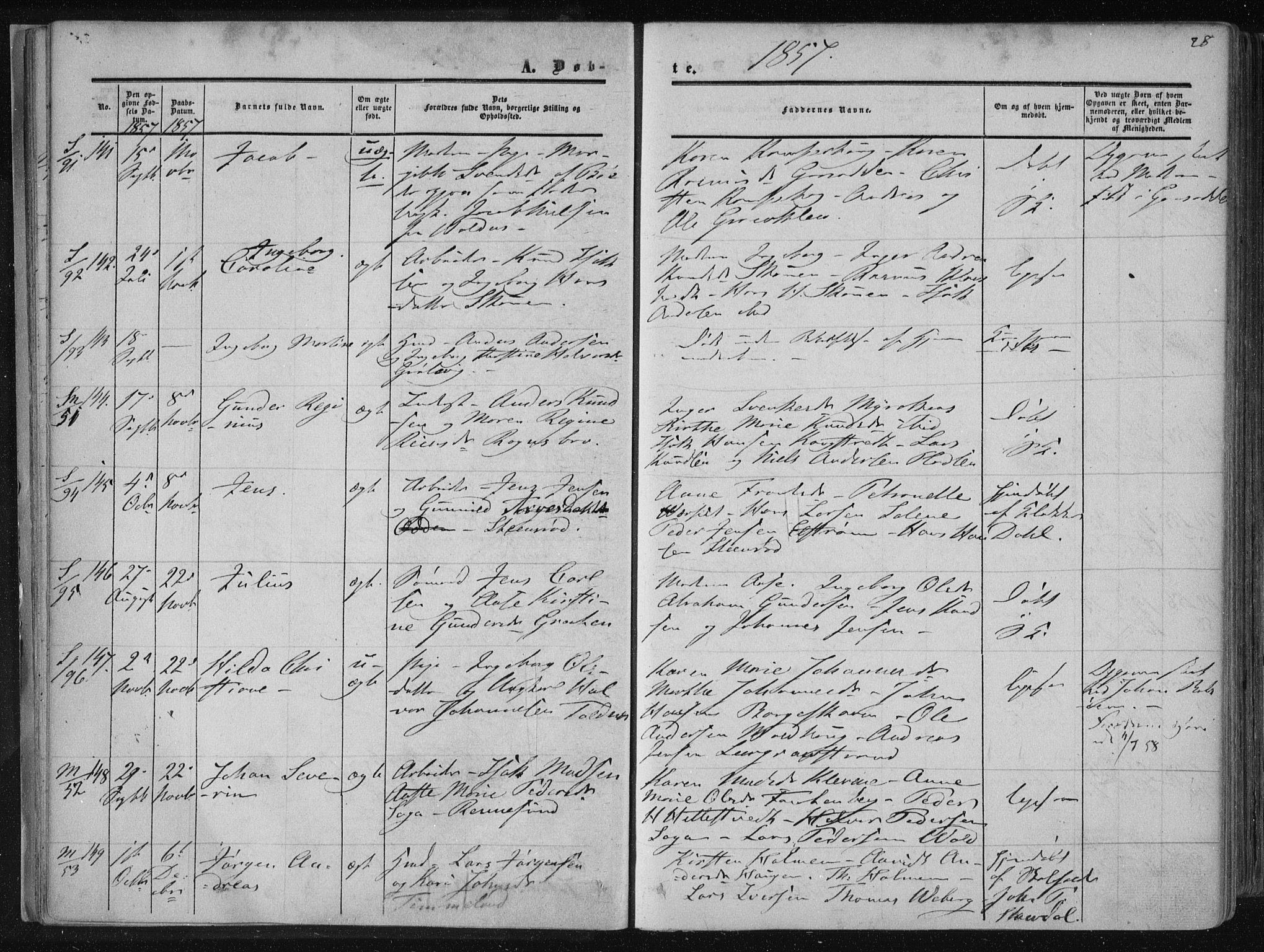 Solum kirkebøker, AV/SAKO-A-306/F/Fa/L0007: Parish register (official) no. I 7, 1856-1864, p. 28