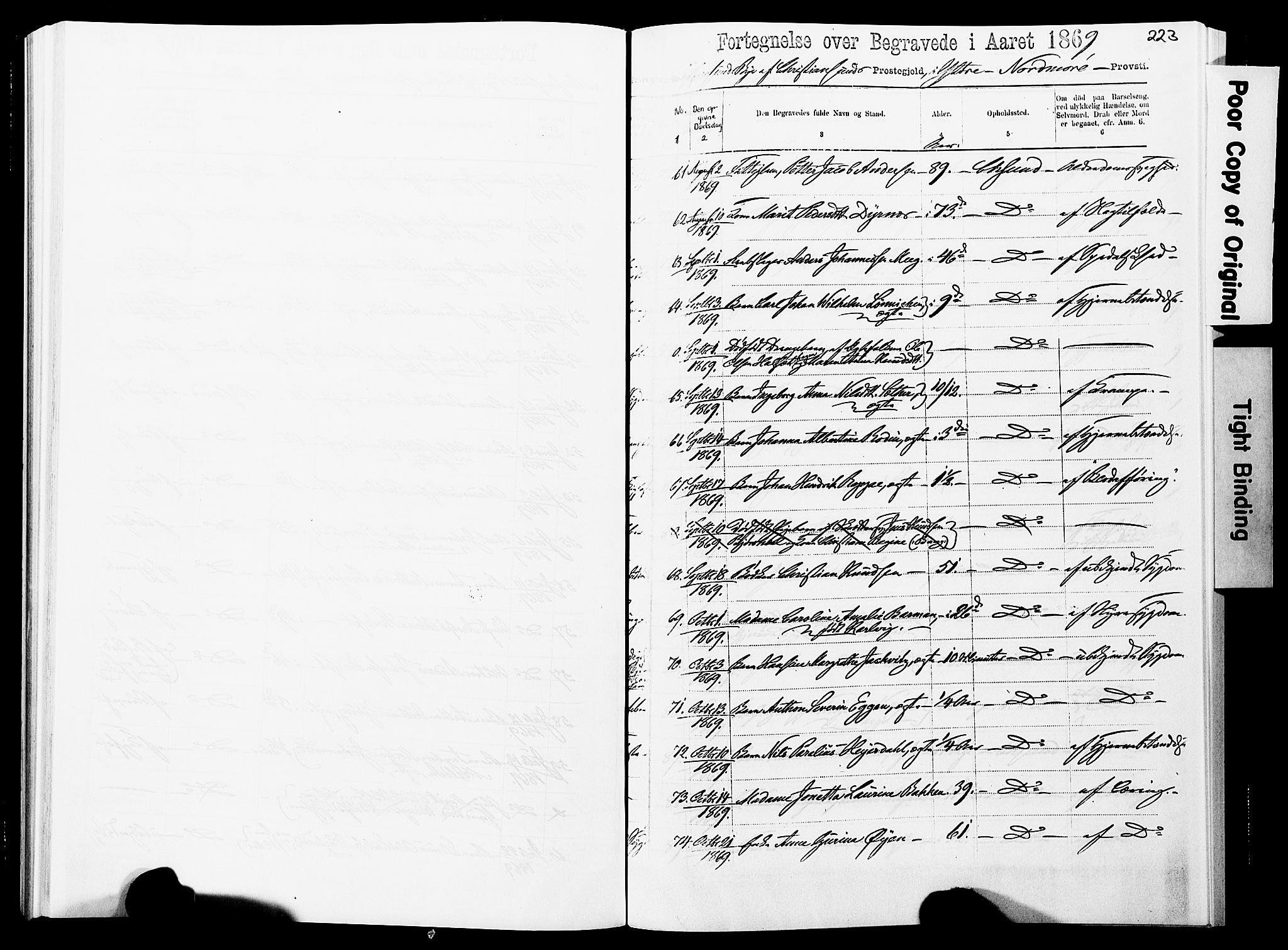 Ministerialprotokoller, klokkerbøker og fødselsregistre - Møre og Romsdal, AV/SAT-A-1454/572/L0857: Parish register (official) no. 572D01, 1866-1872, p. 223