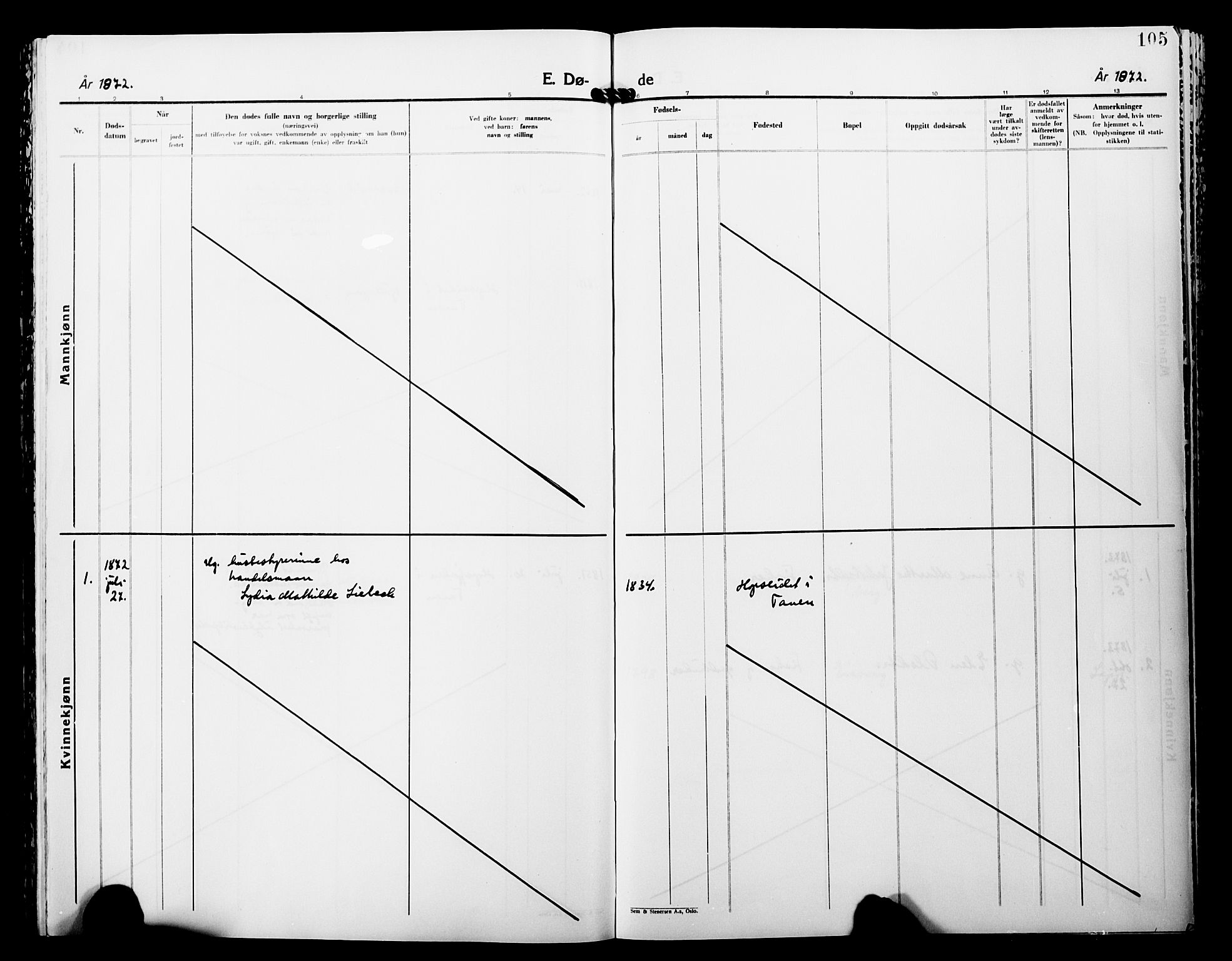 Lebesby sokneprestkontor, AV/SATØ-S-1353/H/Ha/L0005kirke: Parish register (official) no. 5, 1870-1902, p. 105