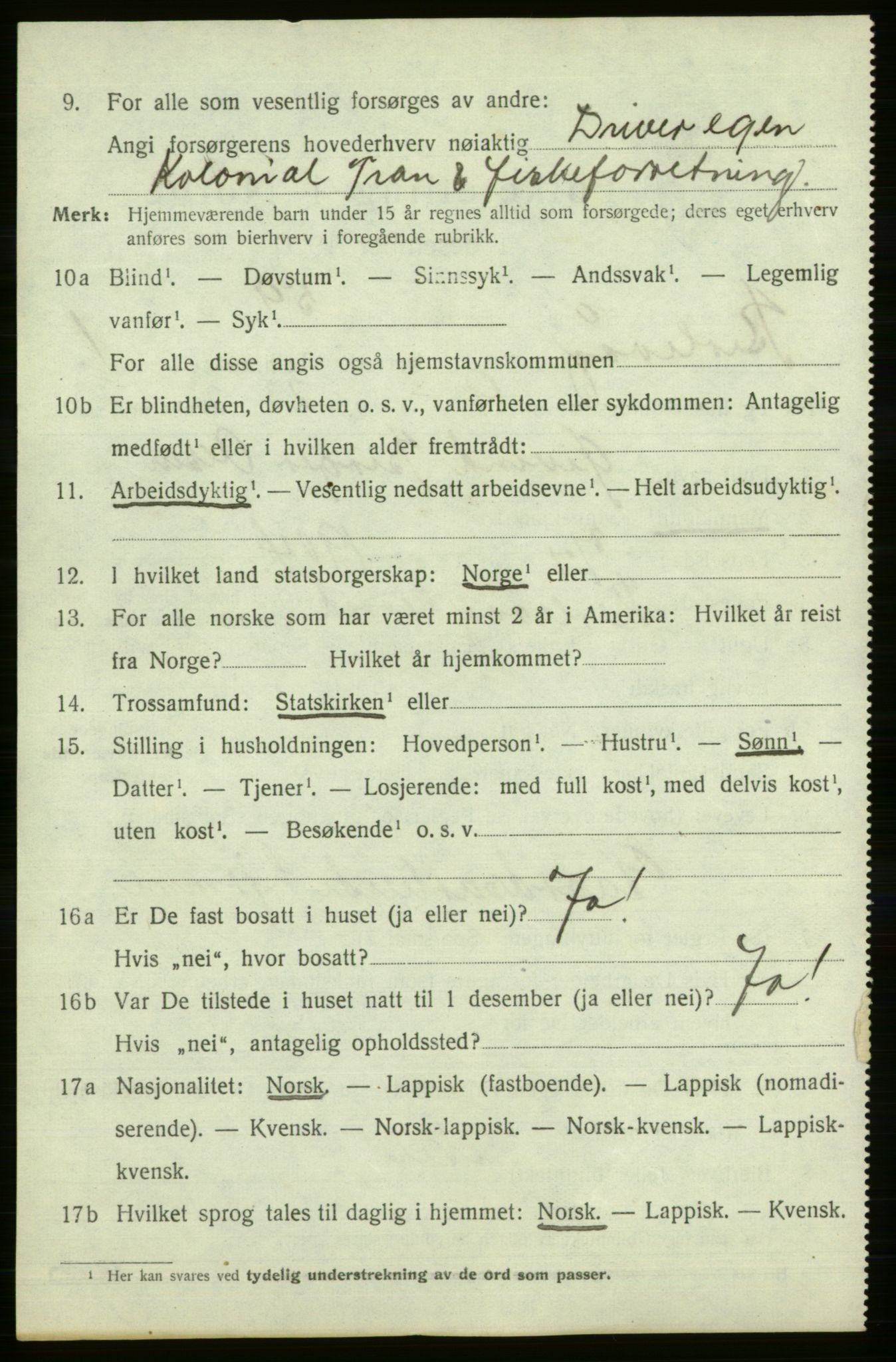 SATØ, 1920 census for Berlevåg, 1920, p. 556