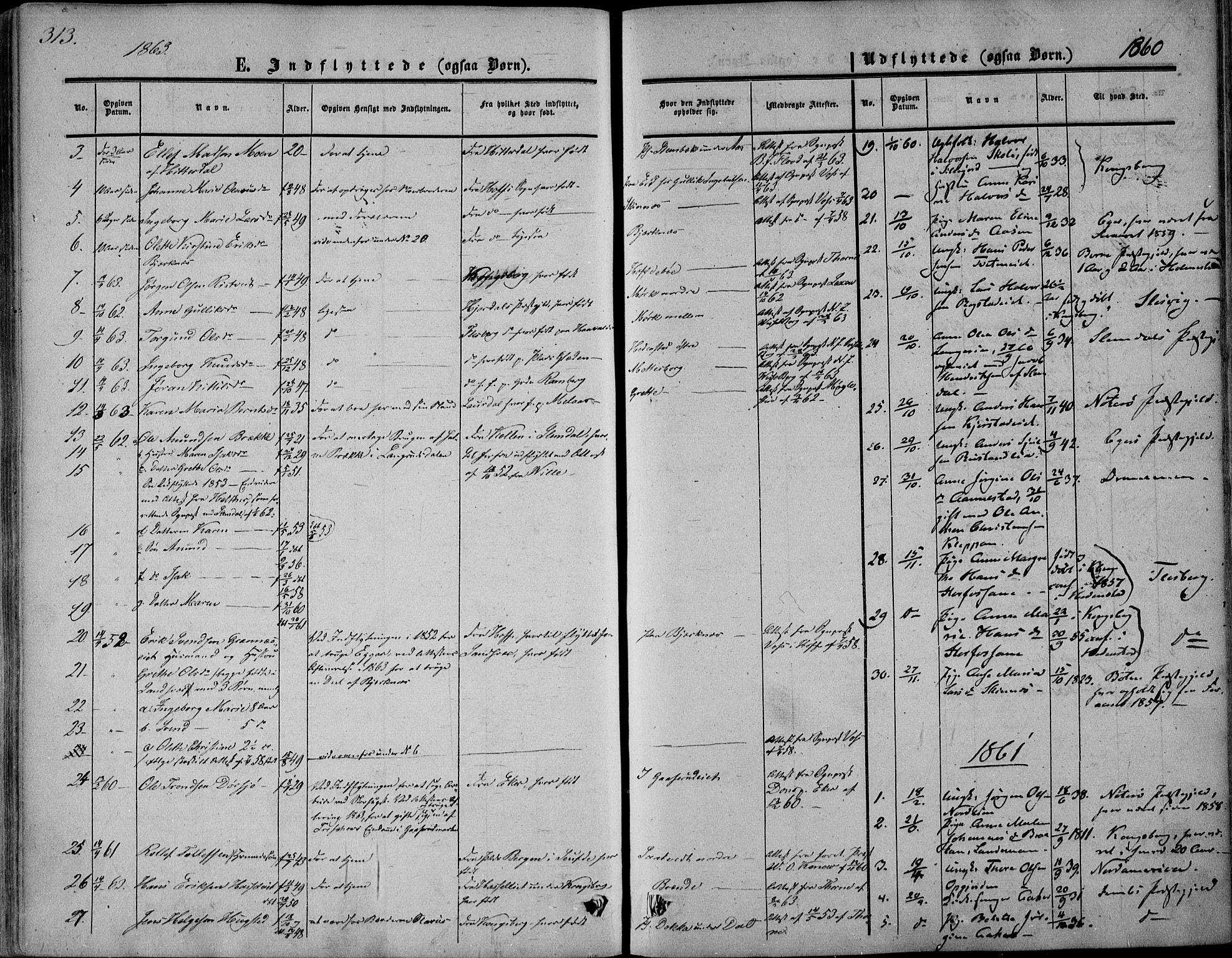 Sandsvær kirkebøker, AV/SAKO-A-244/F/Fa/L0006: Parish register (official) no. I 6, 1857-1868, p. 313