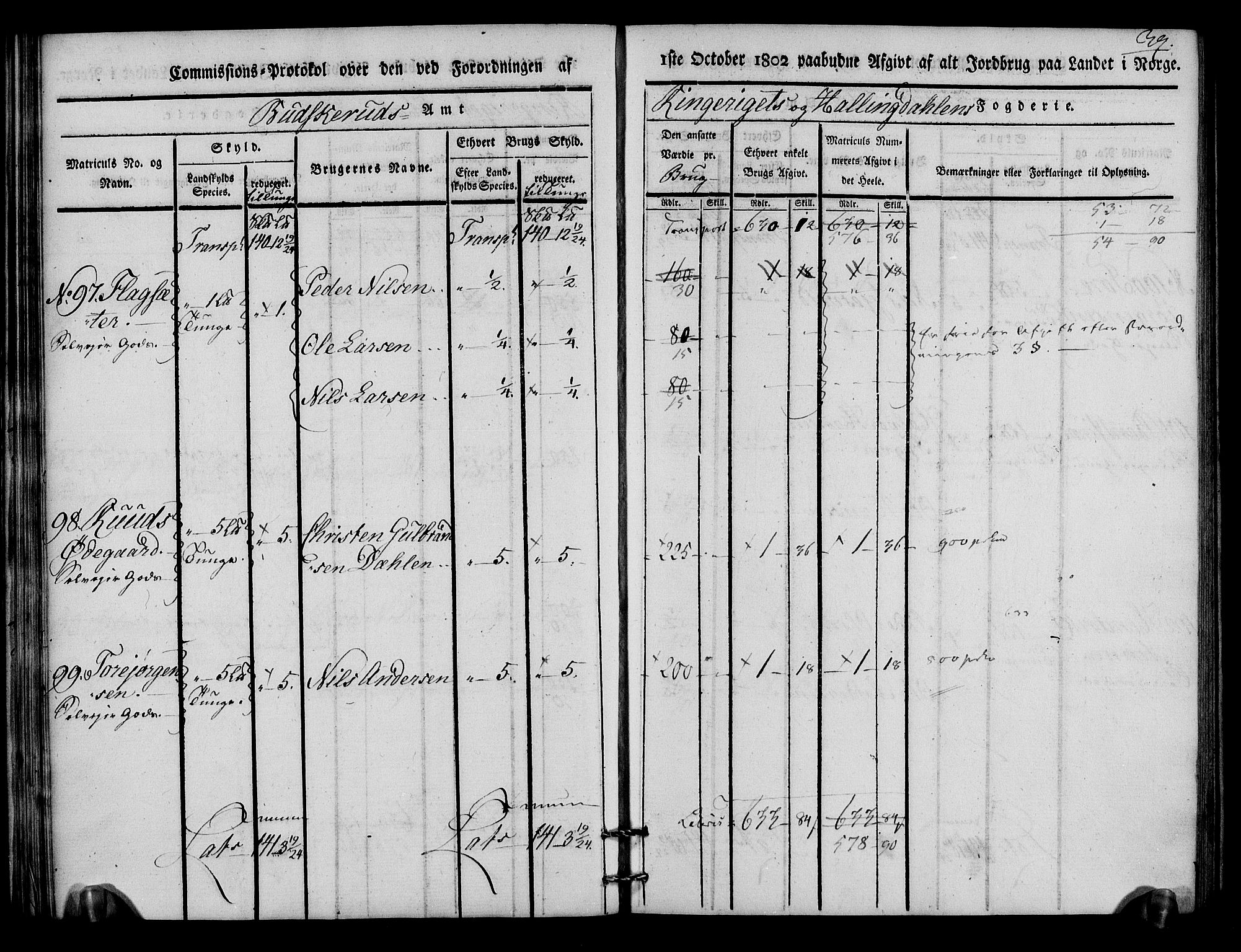 Rentekammeret inntil 1814, Realistisk ordnet avdeling, AV/RA-EA-4070/N/Ne/Nea/L0046: Ringerike og Hallingdal fogderi. Kommisjonsprotokoll for Hole prestegjeld, 1803, p. 40