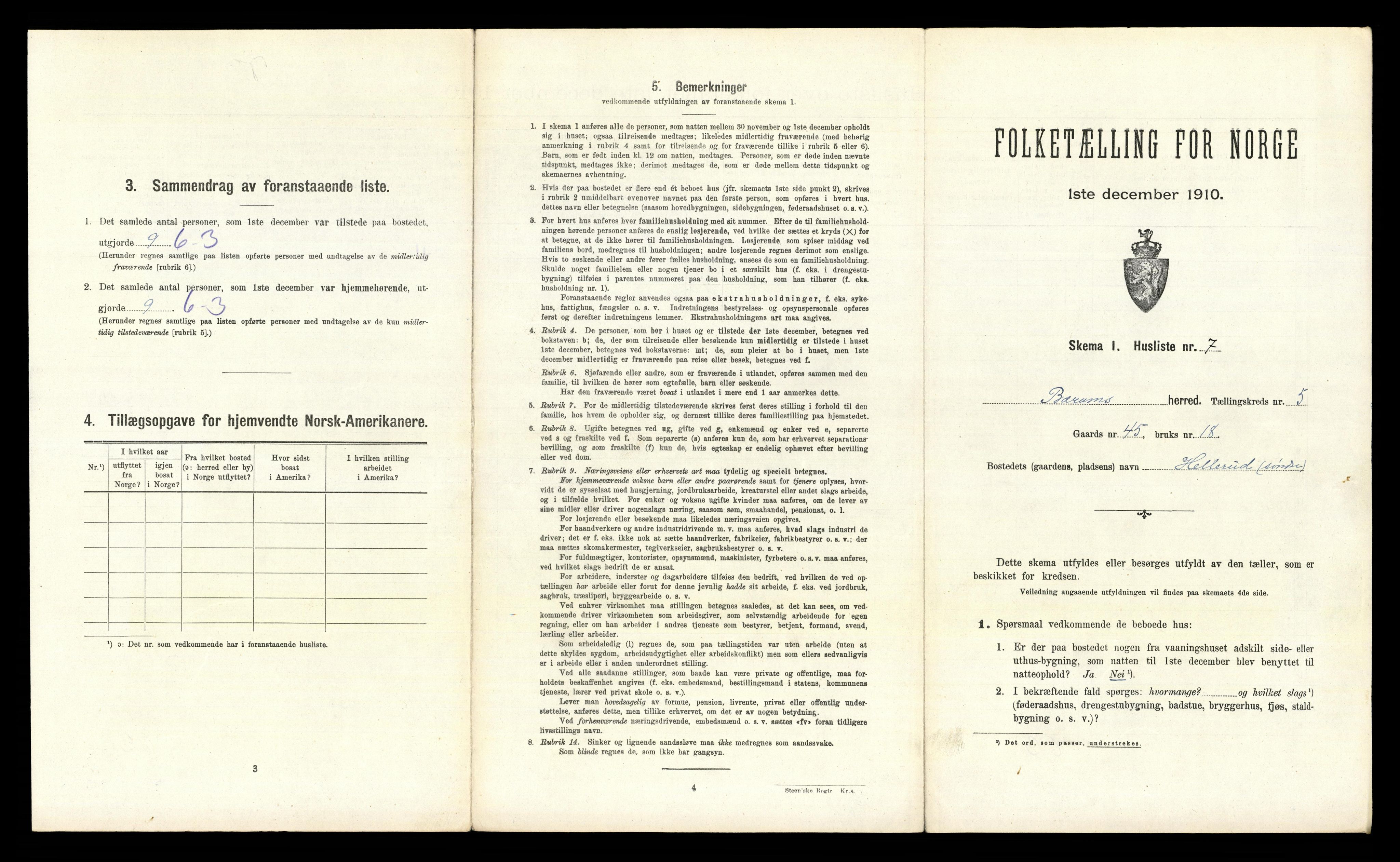 RA, 1910 census for Bærum, 1910, p. 745
